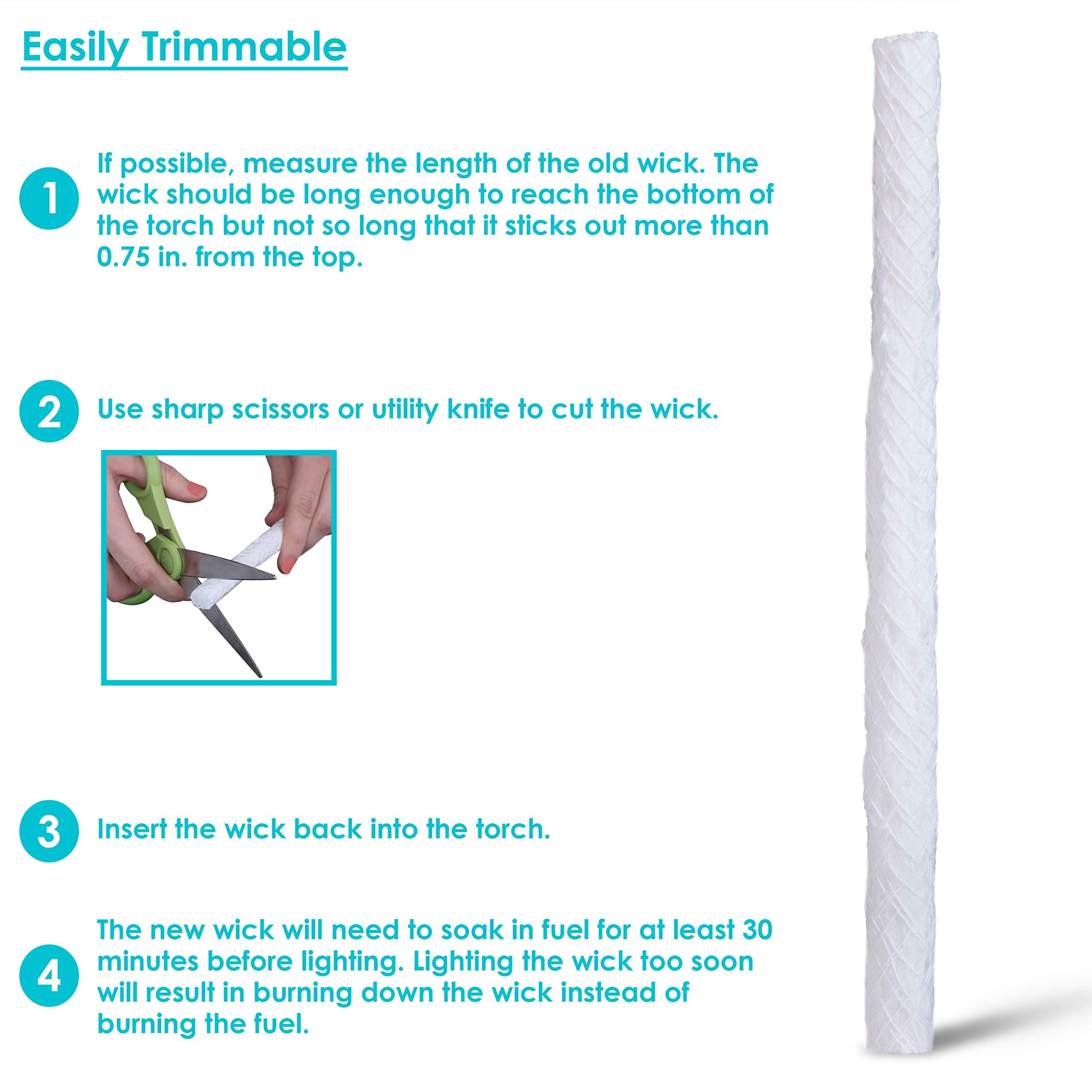 Sunnydaze Replacement Fiberglass Wicks For Outdoor Tiki Torches And Lamps, Set Of 8