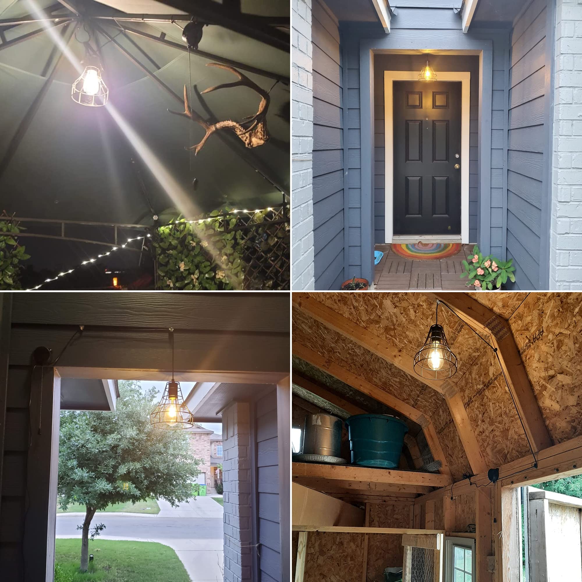 Gosunwey Solar Pendant Lights Outdoor Indoor With Remote, Chicken Coop Lights Solar Powered Shed Light With On Off Switch,Solar Indoor Lights For House Garage Greenhouse Patio Barn Storage