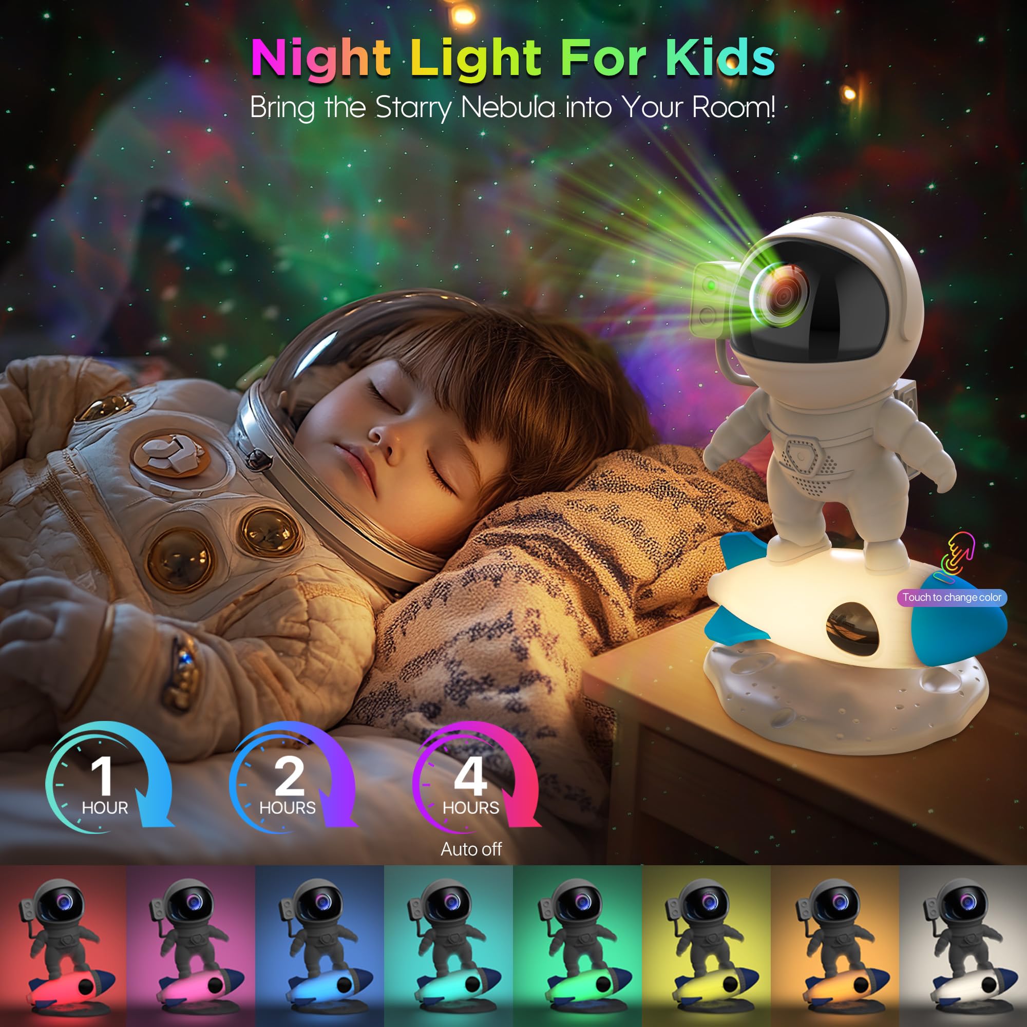 FlyLily Galaxy Projector, Astronaut Star Projector with Bluetooth Speaker, Remote Control, White, Model BL-HJ07