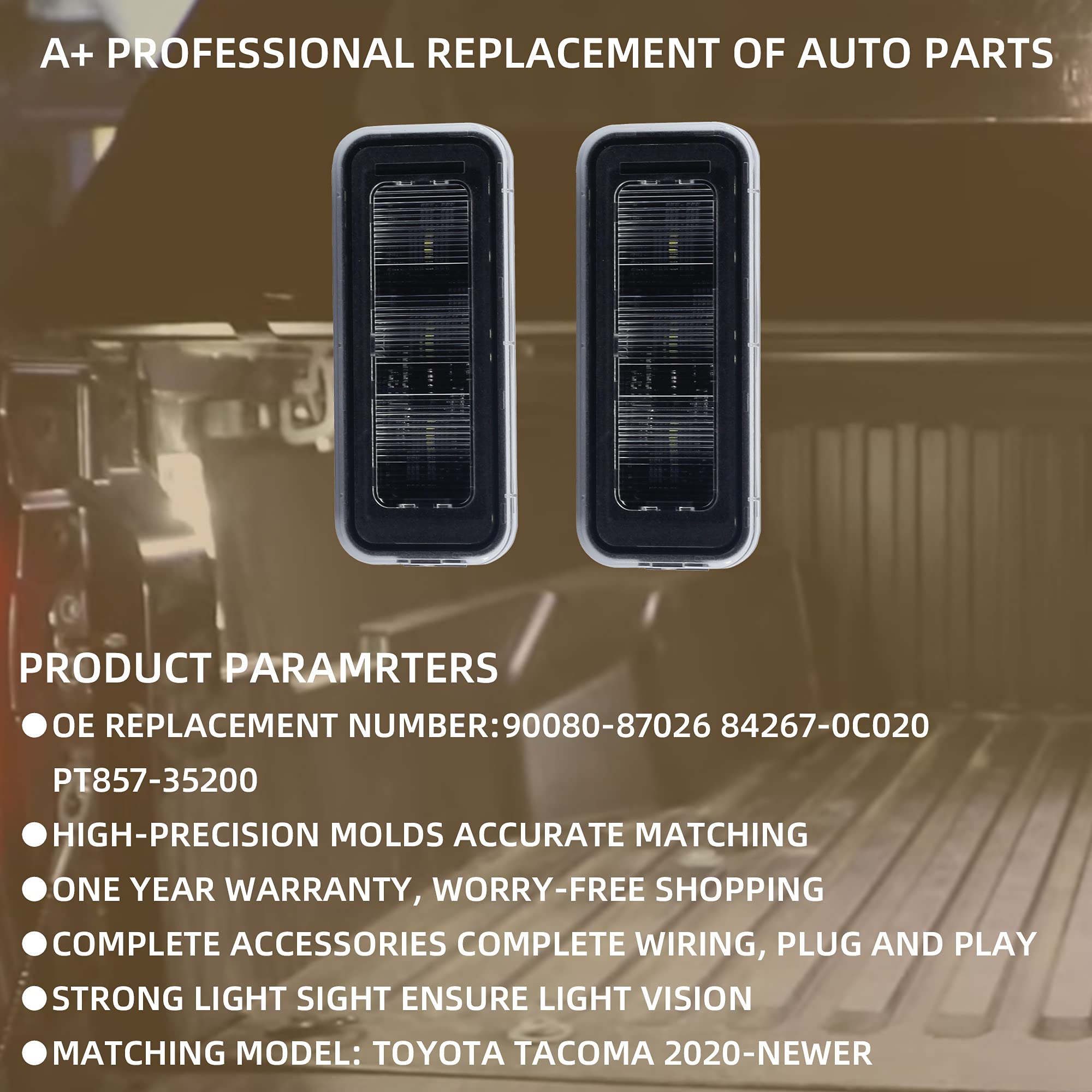Dasbecan Truck Led Bed Light Car Trunk Lighting Kit Compatible With Toyota Tacoma 2020 2021 2022 2023 Replaces# Pt857-35200 84267-0C020 90080-87026