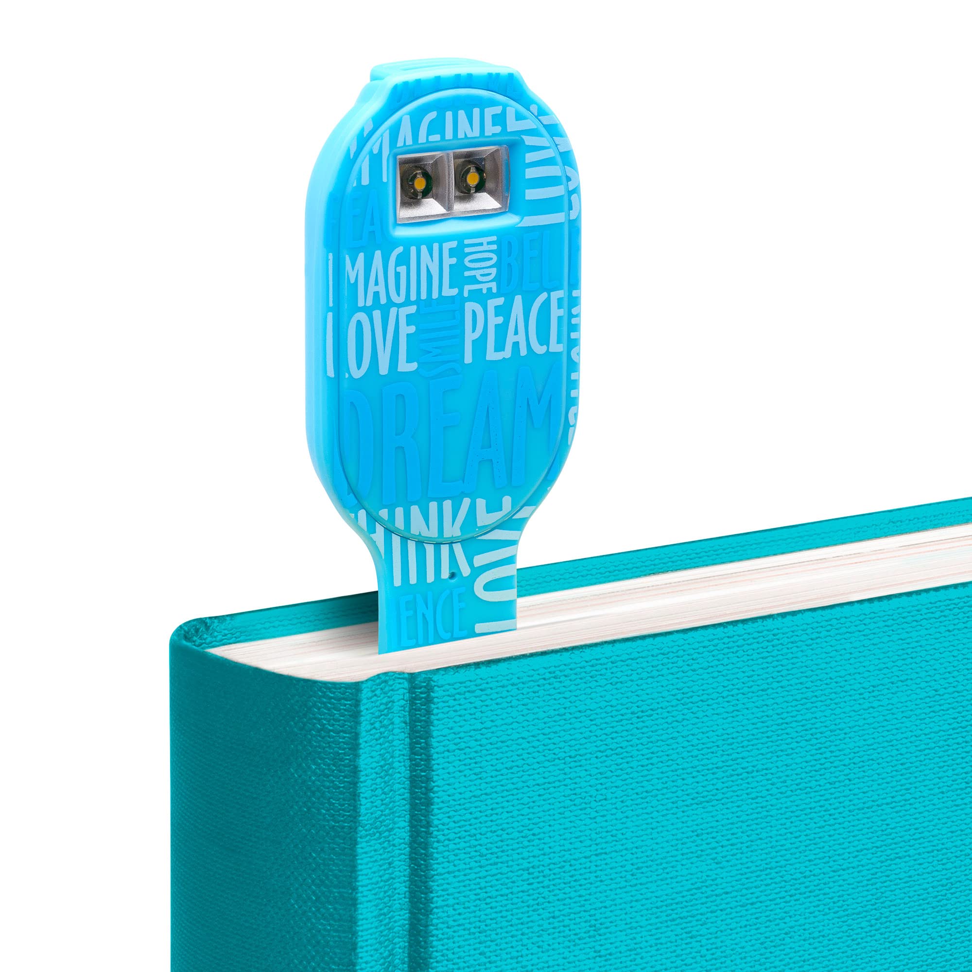 Gifts for Readers & Writers LED Reading Light | 2-in-1 Clip-On Bookmark | Rechargeable | Blue Words