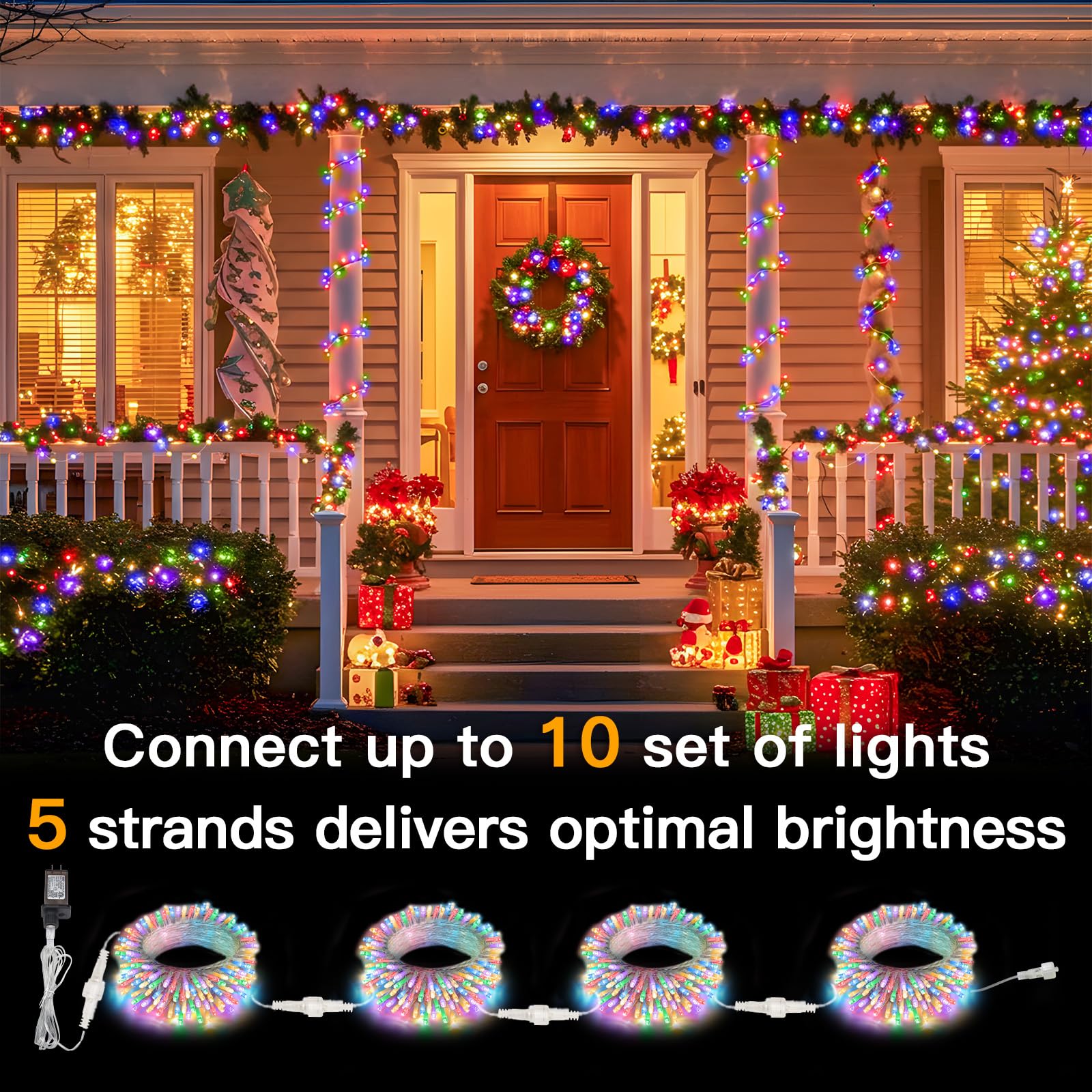 Suddus Connectable Christmas Lights With Remote  Multicolor String Lights With Timer  33Ft 100 Led Fairy Lights Plug In For Xmas Tree  Bedroom  Yard  Garden  Party  Indoor  Outdoor Decorations