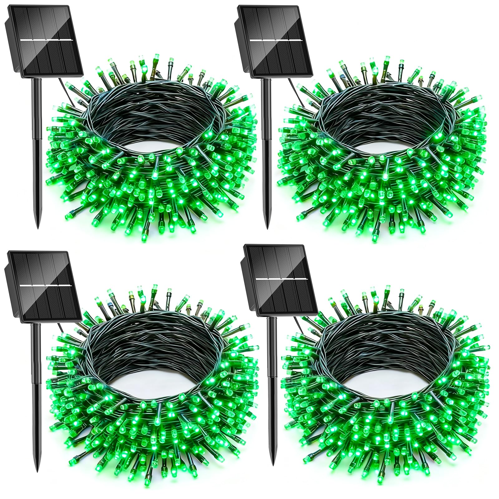 SOLARBABY 4 Pack Solar Christmas Lights Outdoor,Total 146Ft 400 LED Solar String Lights Outdoor with 8 Modes,Waterproof Green Fa