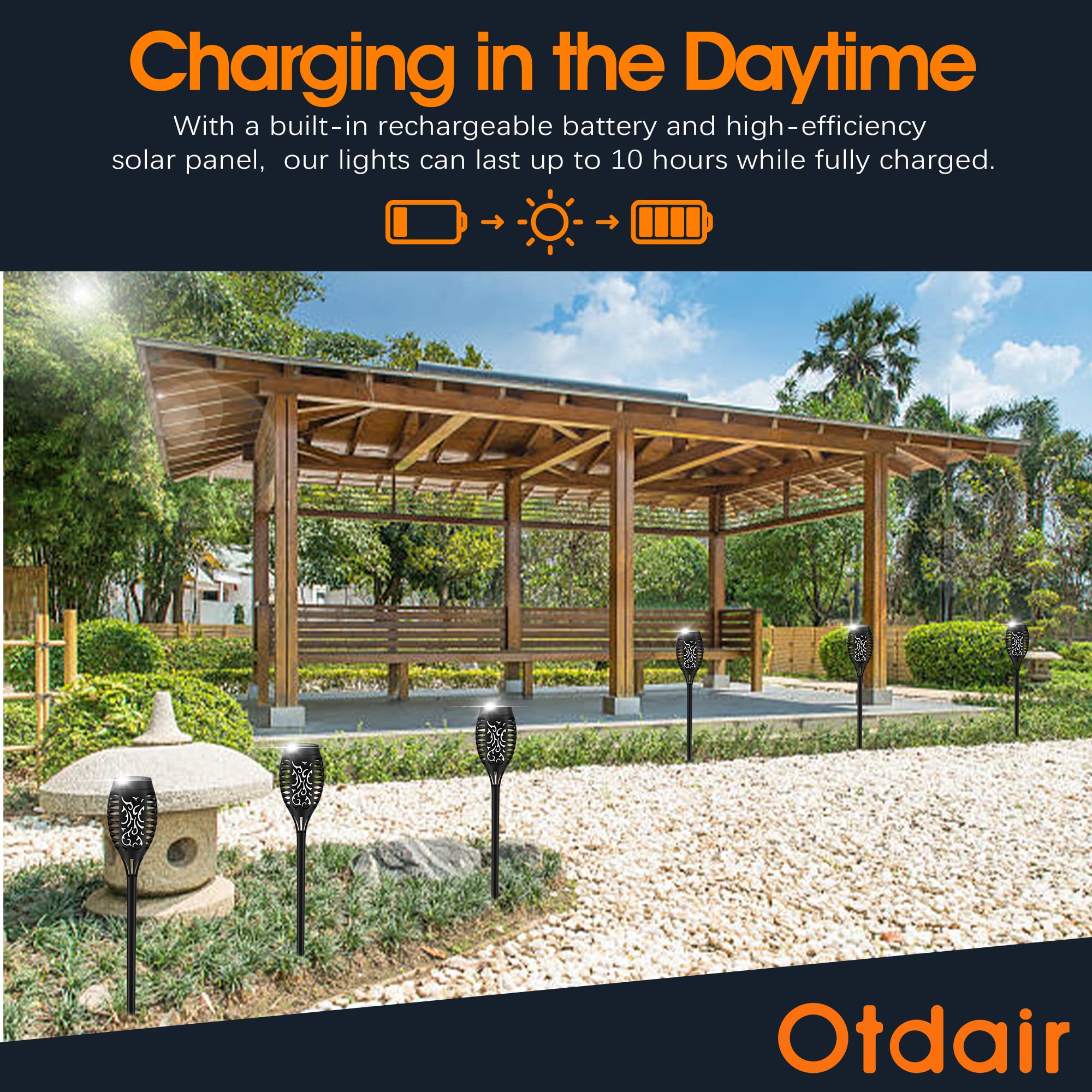 Otdair Christmas Decorations Outdoor 12 Pack, Waterproof Solar Christmas Lights Outdoor with Purple Flame for Christmas Decor, T