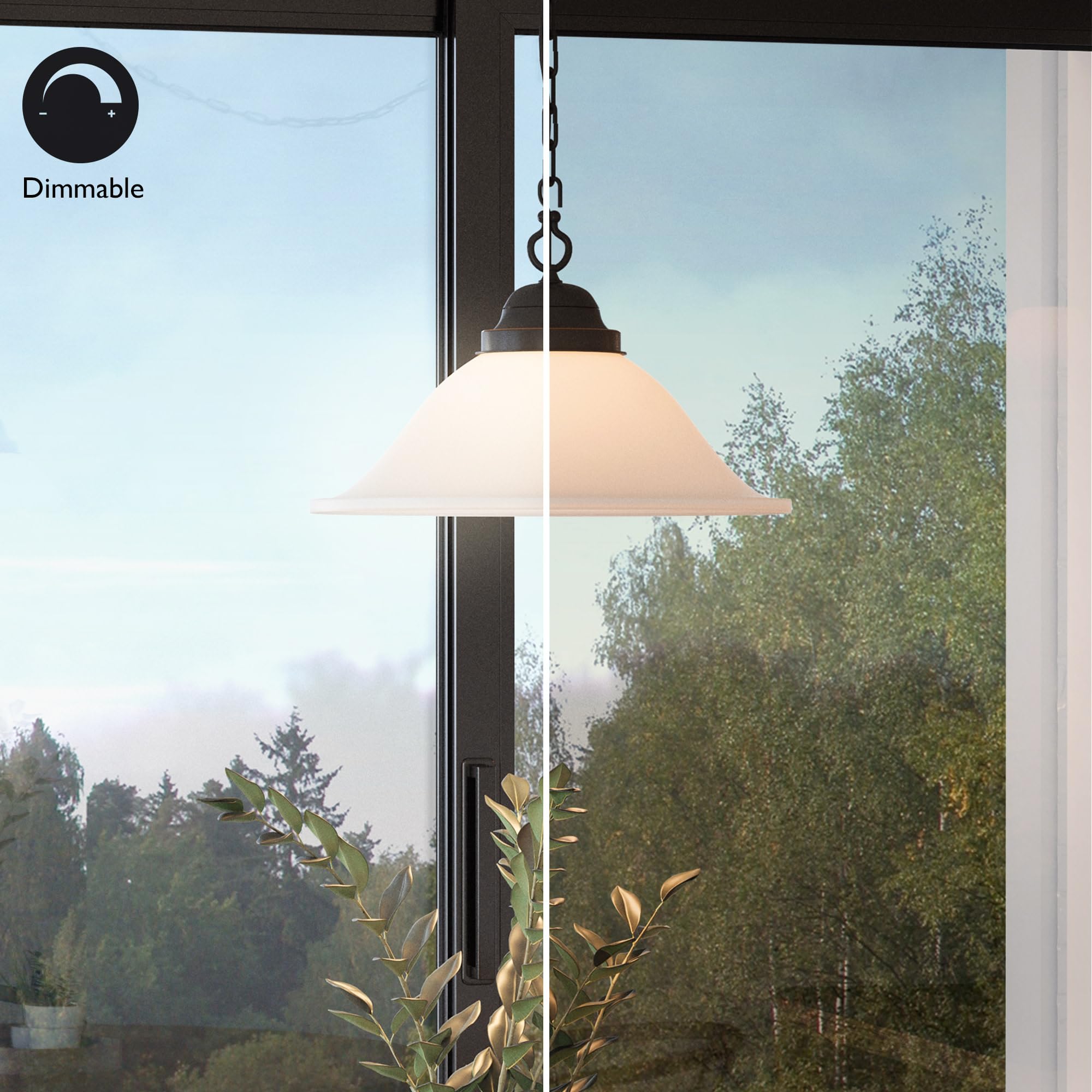 Design House Millbridge Pendant Light, 9inH x 15inW, Oil-Rubbed Bronze, Stainless Steel, Model 517664