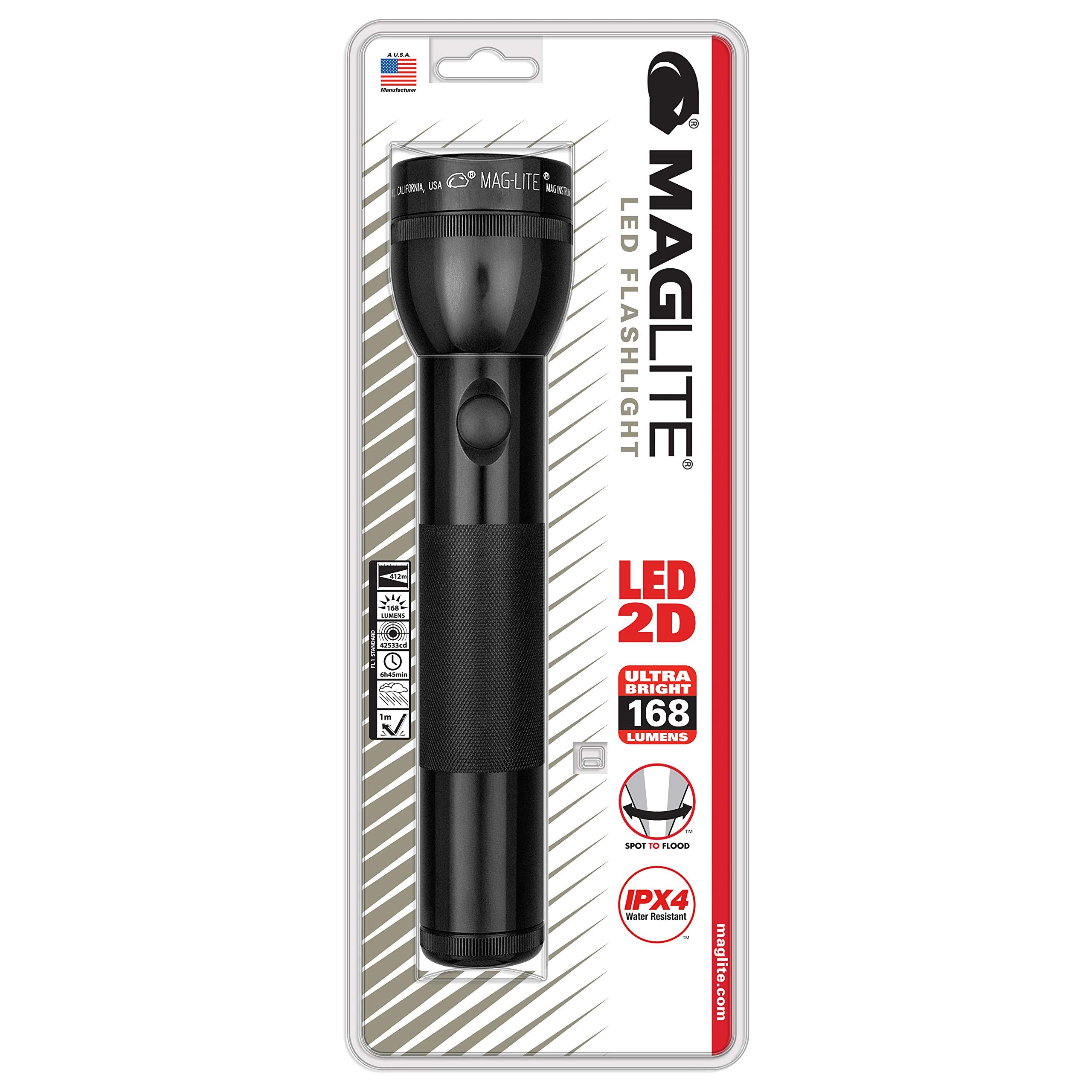 Maglite ST2D016 LED 2-Cell D Flashlight, Black