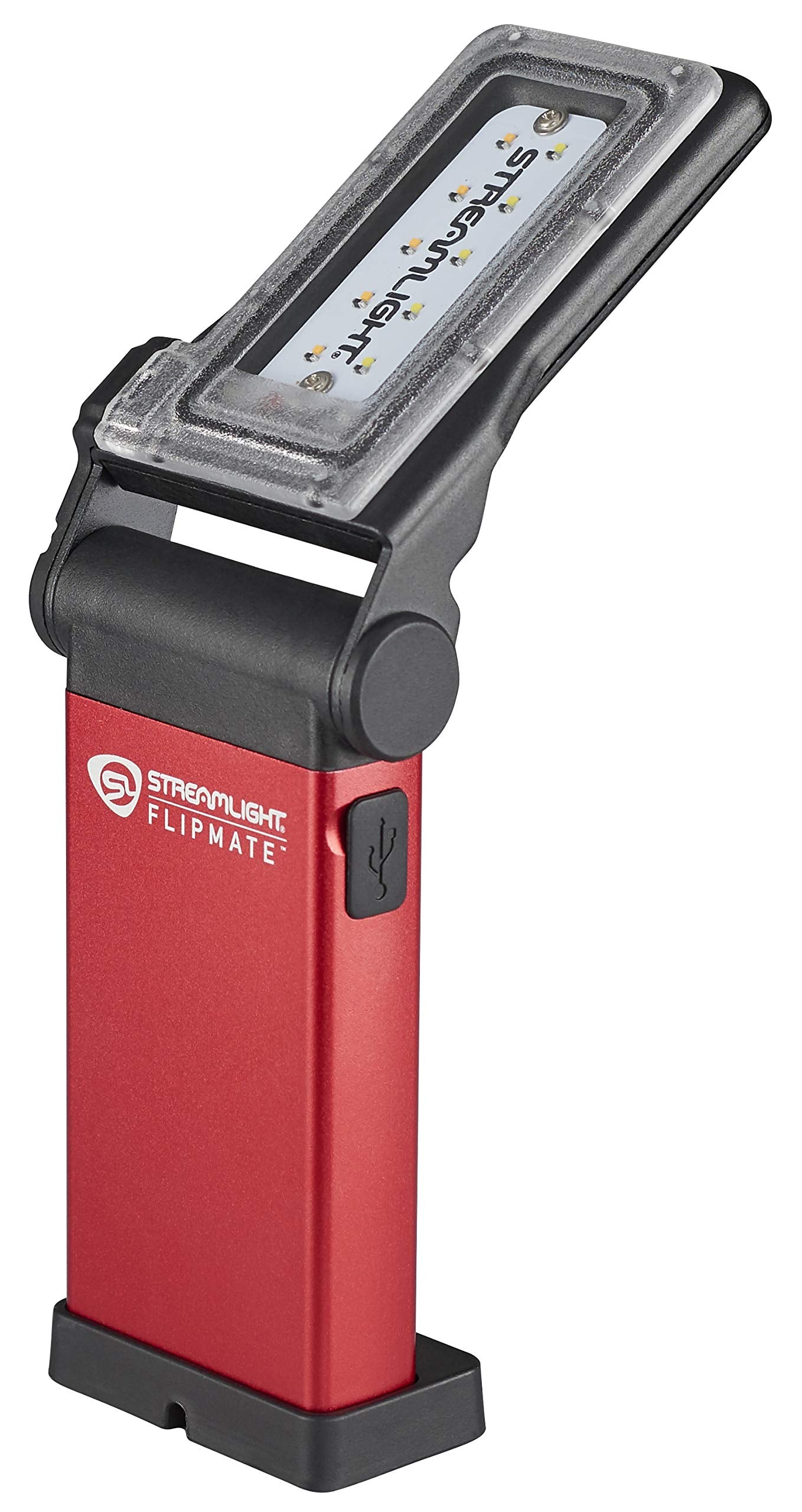 Streamlight 61501 Flipmate 500-Lumen Usb Rechargeable Multi-Function Compact Work Light, Red