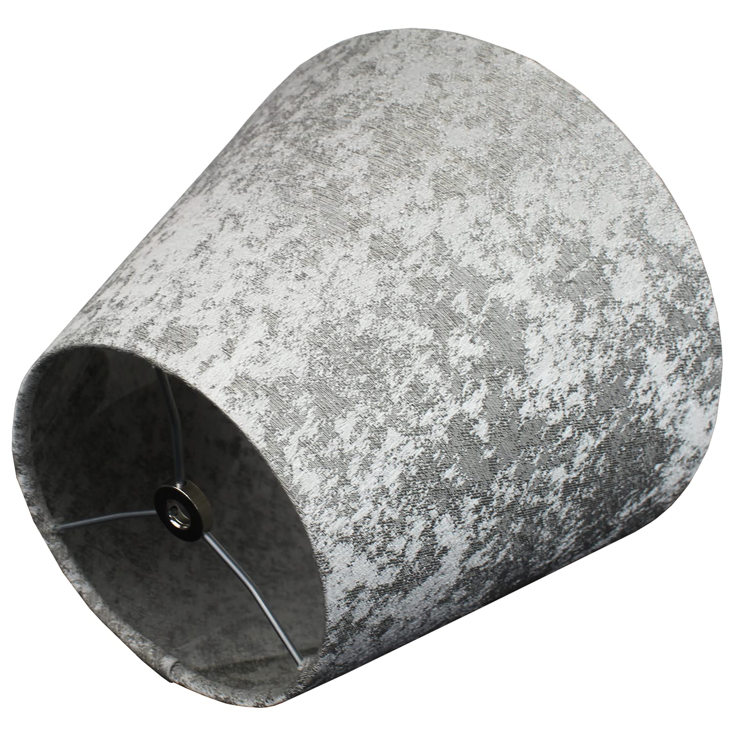 FenchelShades.com Lampshade Linen 6in Top x 10in Bottom x 8in Slant Couture Crushed Sterling Model 6-10-8-W-C-CSTE