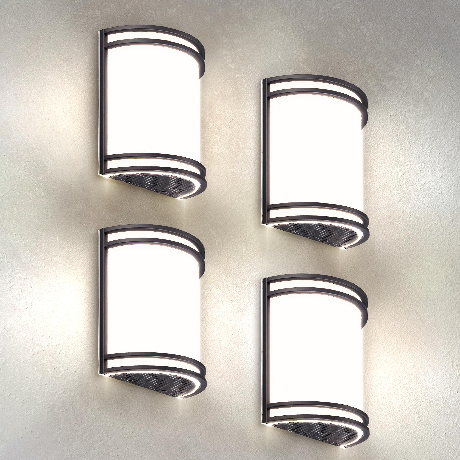 ASD LED Wall Mount Light Fixture - 10 Inch Adjustable 3000K/4000K/5000K - Oil-Rubbed Bronze - 4 Pack - Model A-LWS-11