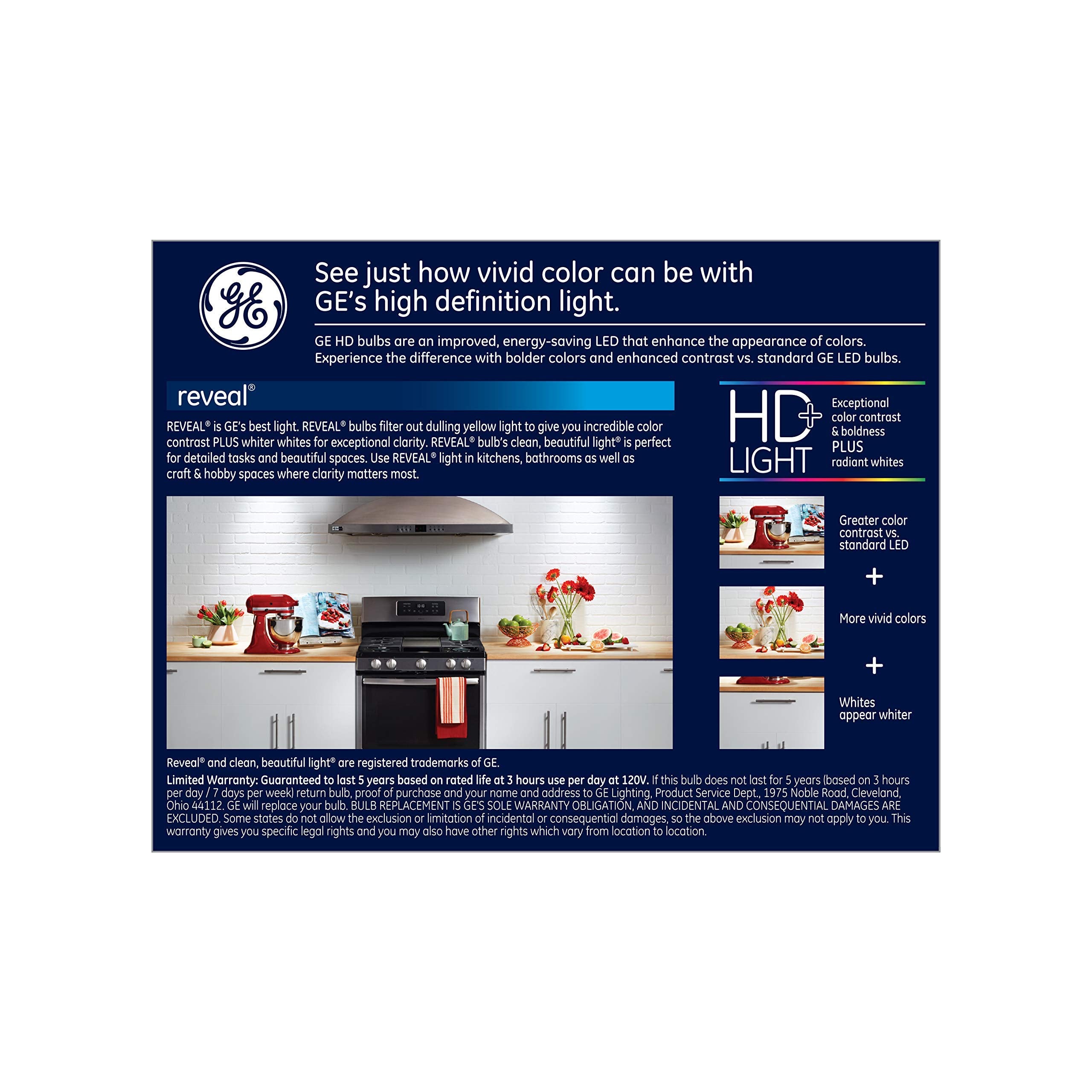 Ge Reveal Led Light Bulbs, 60 Watt, G25 Globe Bulbs, Medium Base (2 Pack)