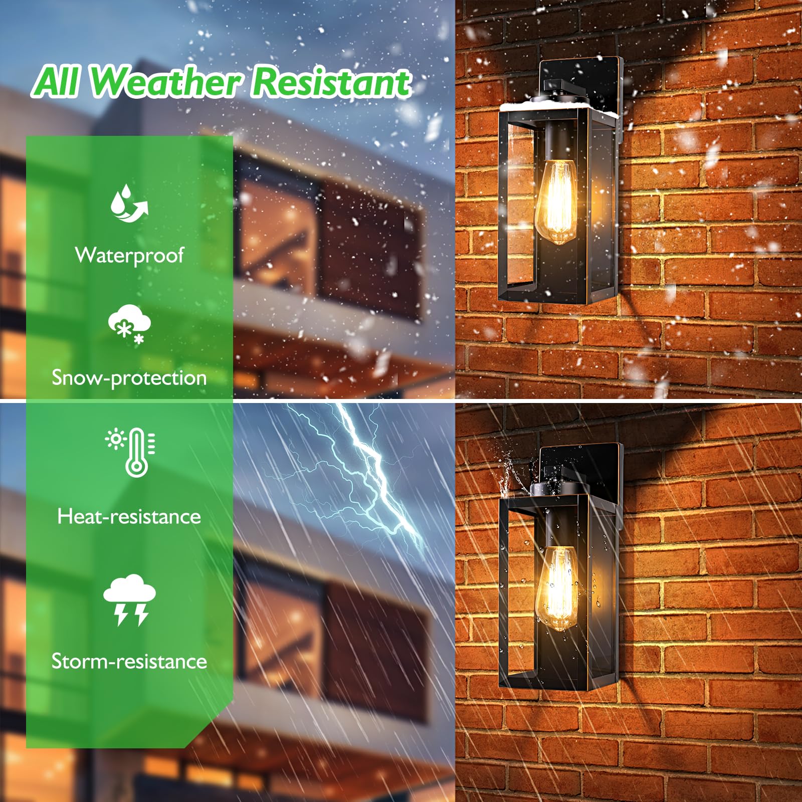 Beslowe Outdoor Wall Light Fixtures, Exterior Waterproof Wall Lanterns, Bronze Porch Sconces Wall Mounted Lighting With E26 Sock
