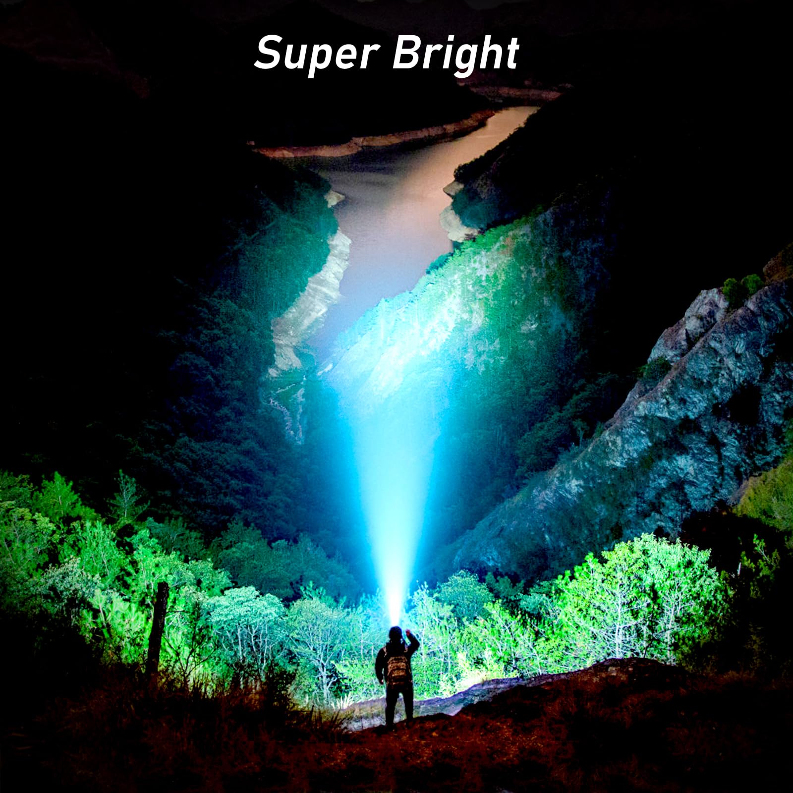 Blukar LED Headlamp 2000L Rechargeable Flashlight, 2 Pack, Orange, IPX5 Waterproof, Motion Sensor, Dimmable Brightness, K9111