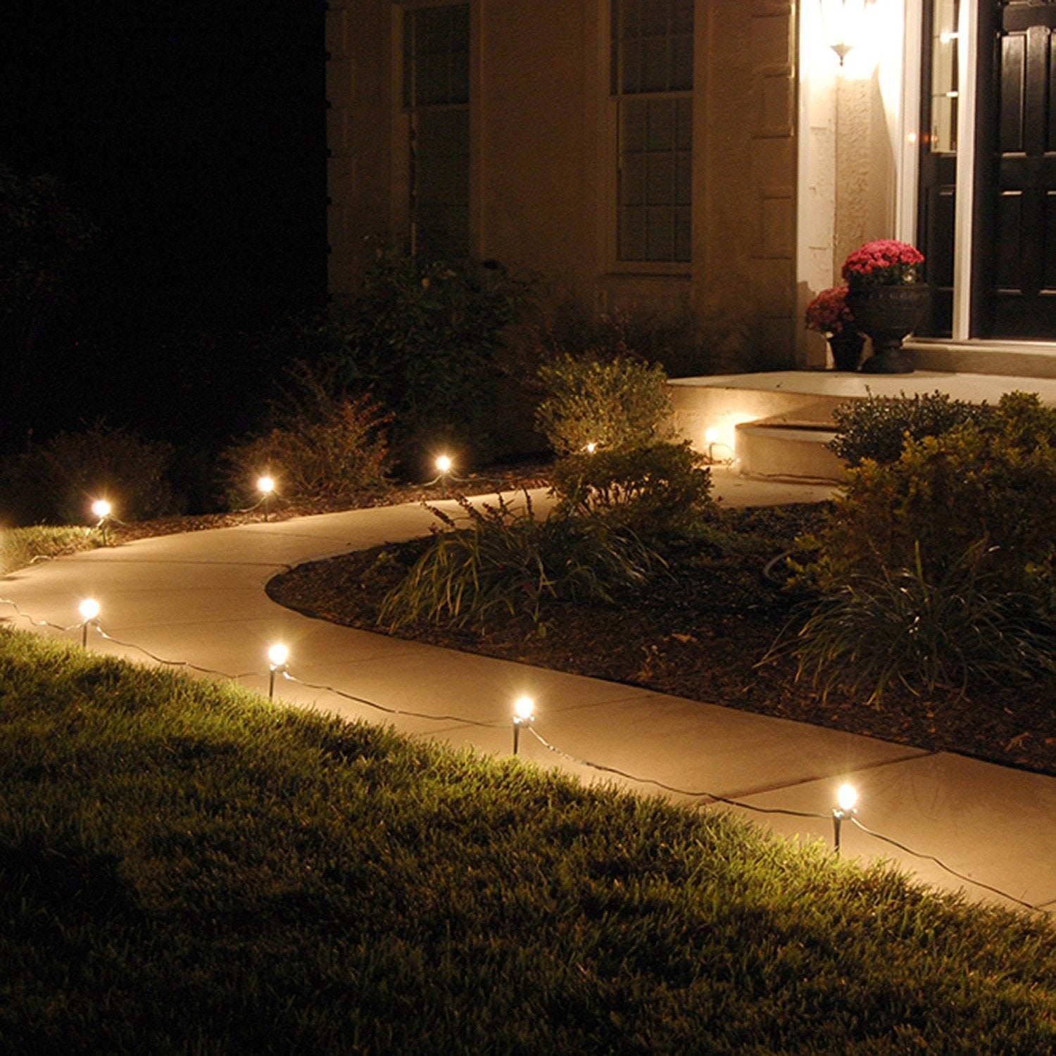 Lumabase Electric Pathway Lights, 10 Clear Bulbs, Plastic, Model 61010, Home Decor