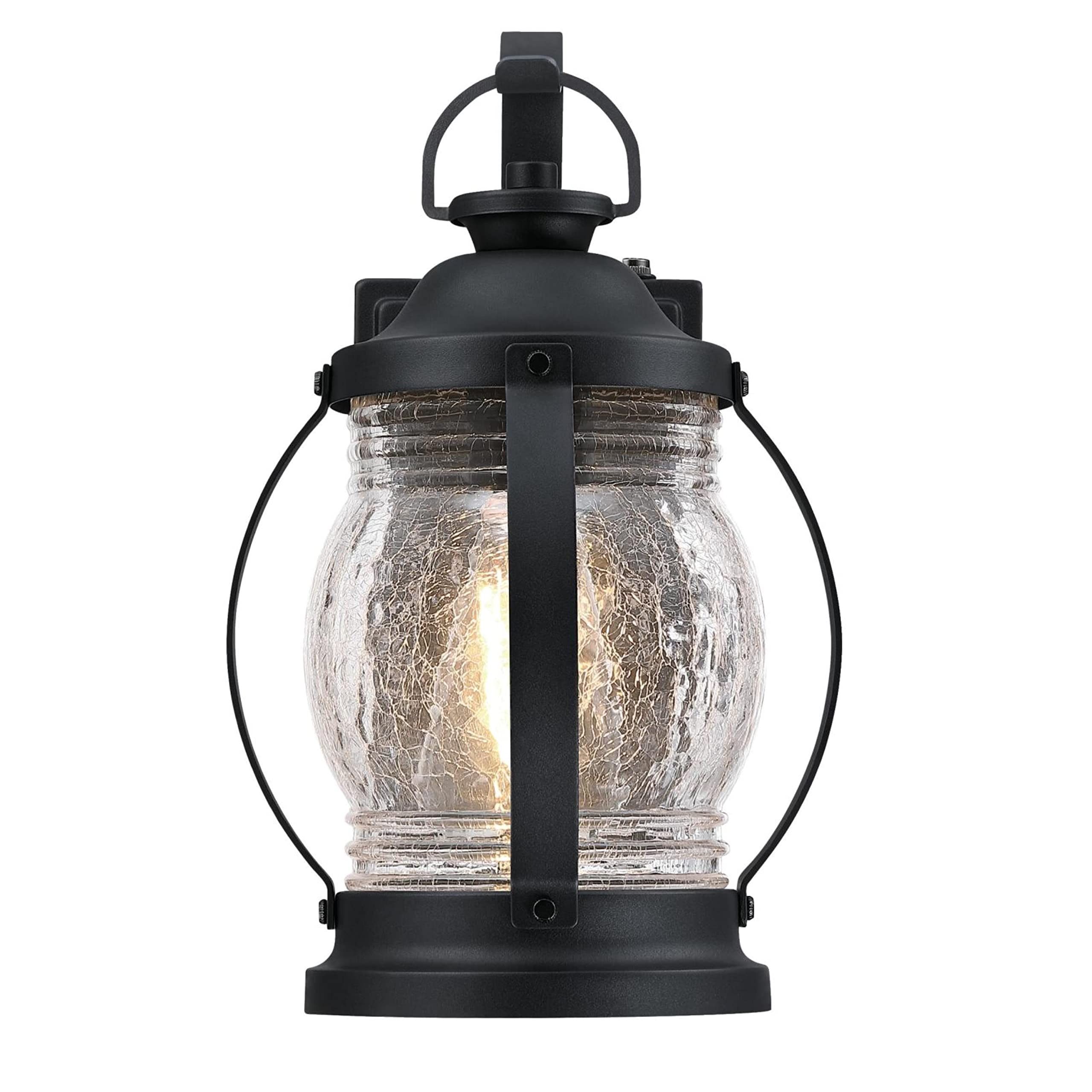 Westinghouse One Light Outdoor Wall Fixture with Dusk to Dawn Sensor, Textured Black Finish, Model 6120400