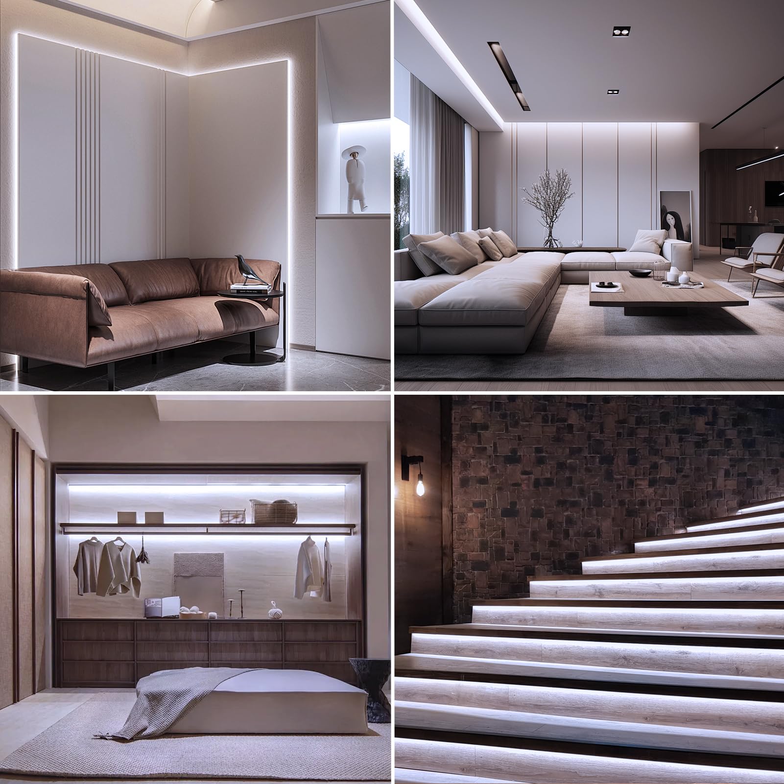 echosari Strip Lights, 9.8Ft Battery Operated, 90 LED, Self-Adhesive with Remote Timer, Cool White, 2 Pack