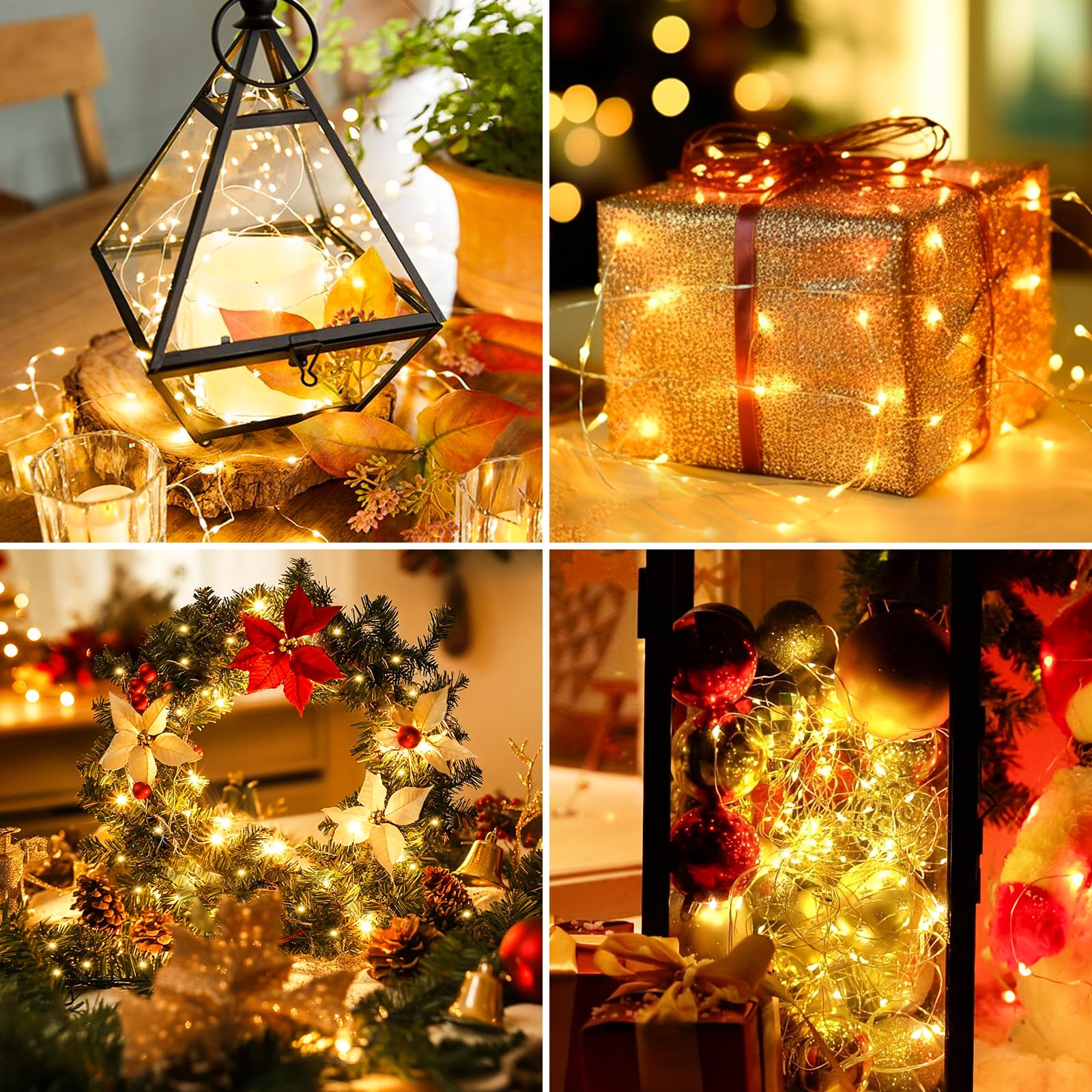 6 Pack 33Ft 100 Led Fairy String Lights Battery Operated With Remote And Timer, Ip65 Waterproof Battery String Lights, 8 Modes Copper Wire Twinkle Lights For Outdoor Indoor Bedroom Christmas Decor