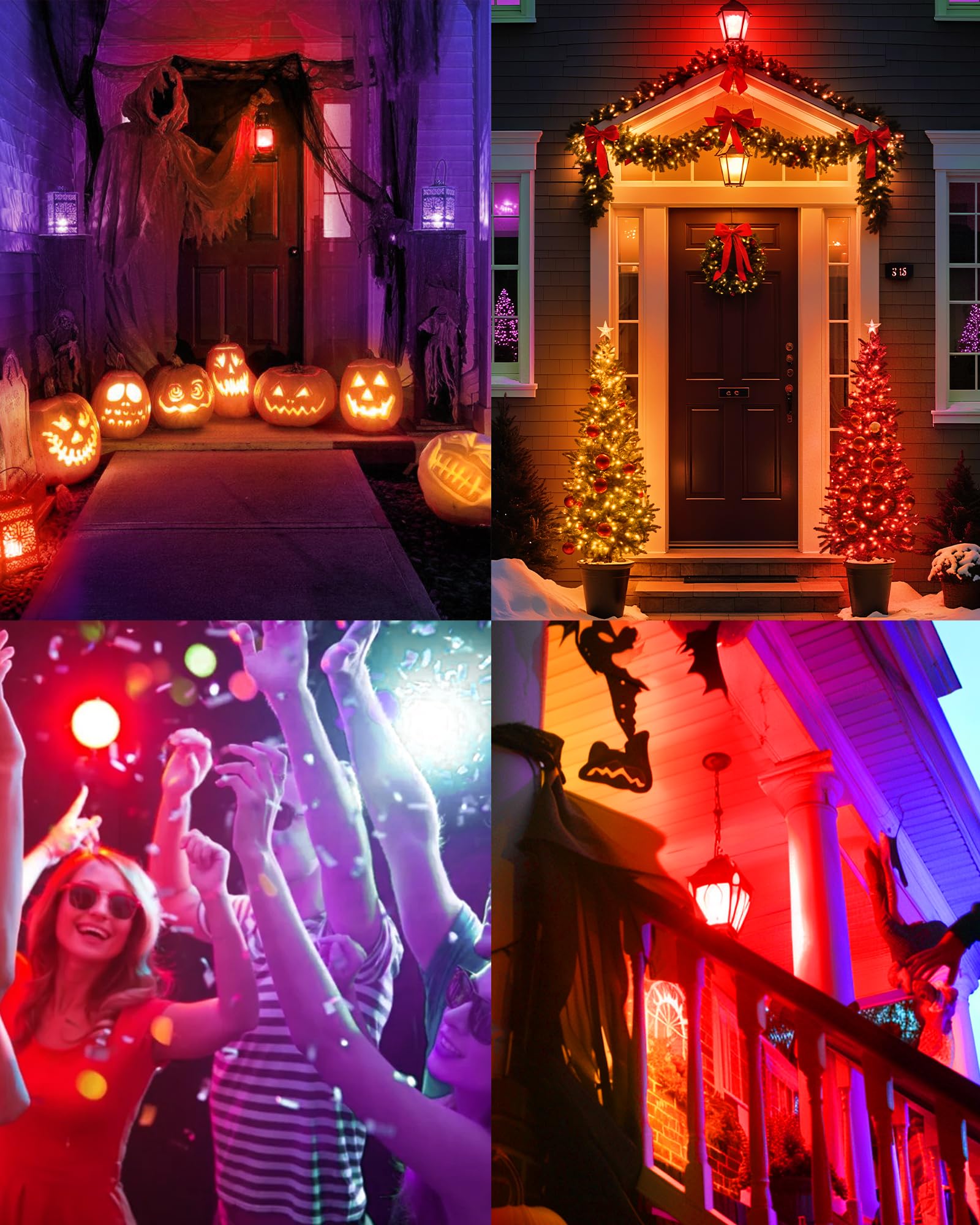 Flaspar 3 Pack E12 Led Purple Light Bulbs  E12 Filament Candelabra Bulb 4W 40W Equivalent  Vintage Led Purple Lights For Christmas Light Bulbs  Porch  Halloween Party  Black Decorative Lighting