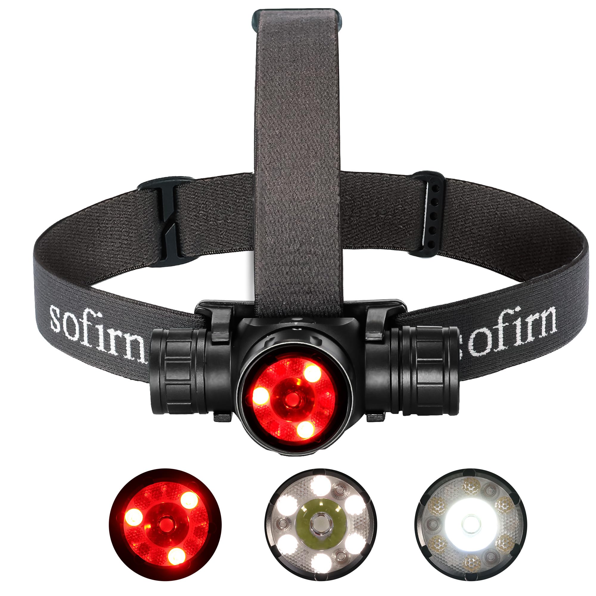 Sofirn Hs21 Headlamp With Red Light, 2200 Lumen Led Bright Head Lamp Usb C Rechargeable With Spotlight, Floodlight, Powerful Hea