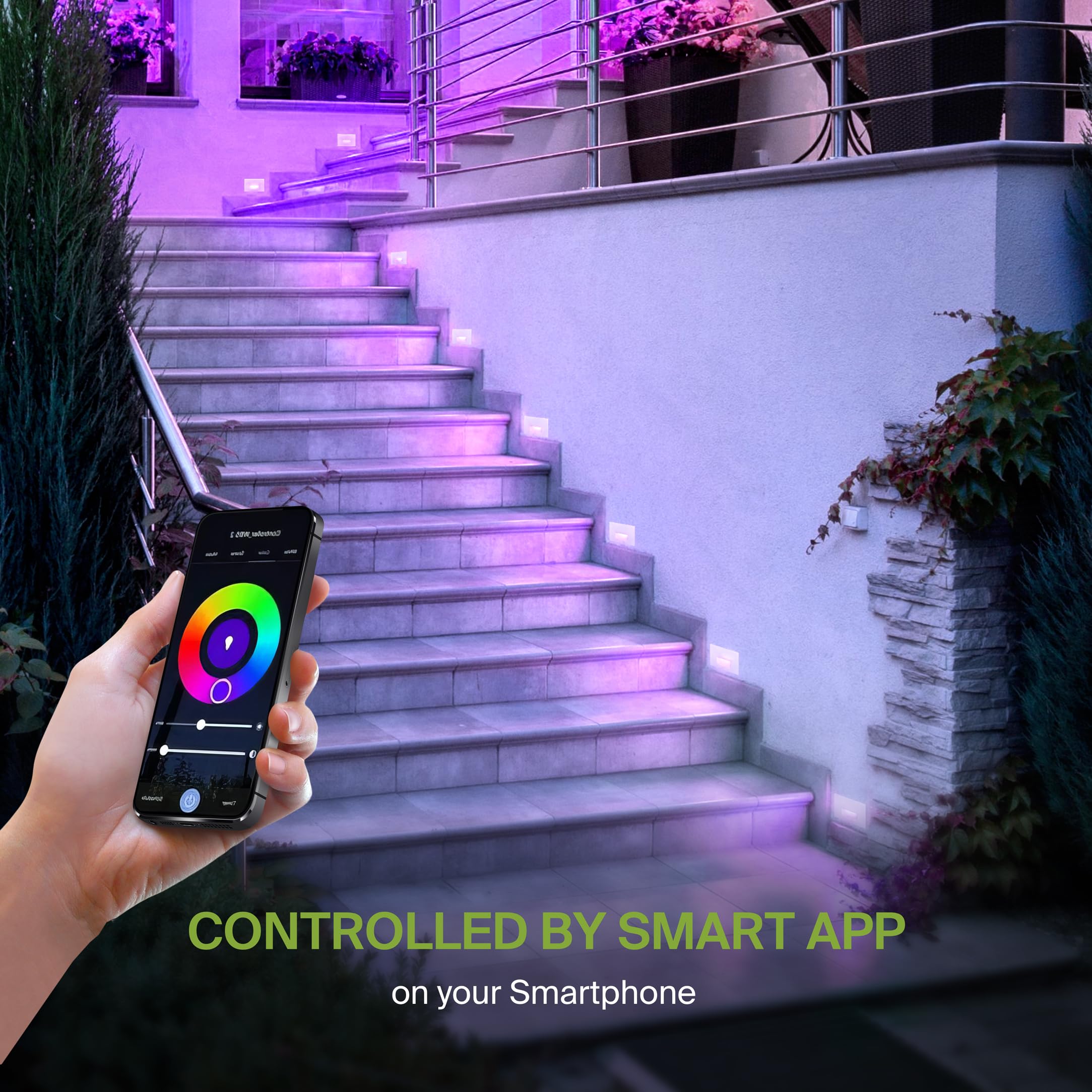 Asd Led Recessed Step Light Fixture | 3W 60Lm Rgb-2700K-6500K 120V | Smart, Multicolor, Waterproof, Etl Listed | Outdoor-Indoor