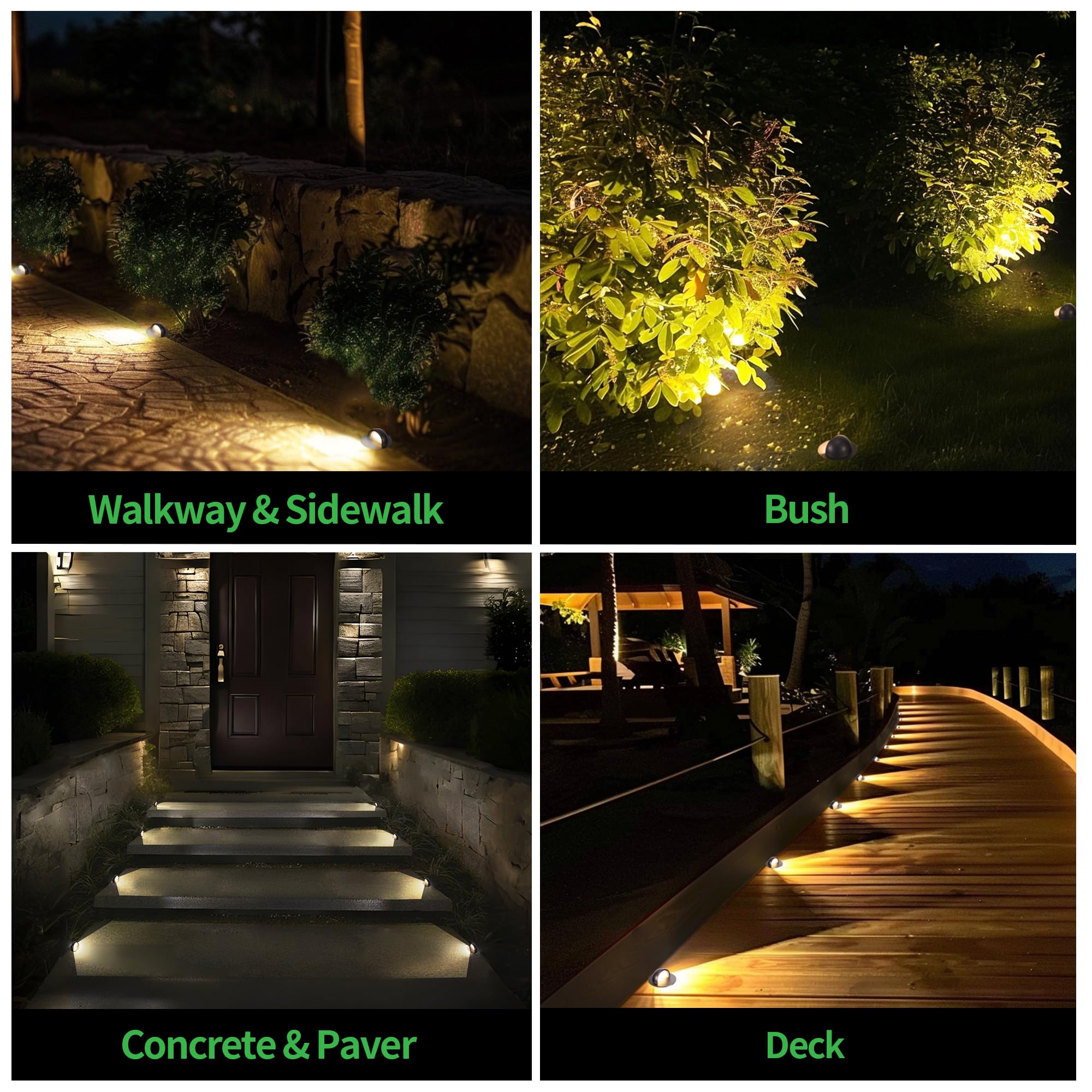 Varmtalys Landscape Well Lights, Led Low Voltage Ground Lights Outdoor, 12V Ip67 Waterproof, Anti-Glare Wired Aluminum Orb For O