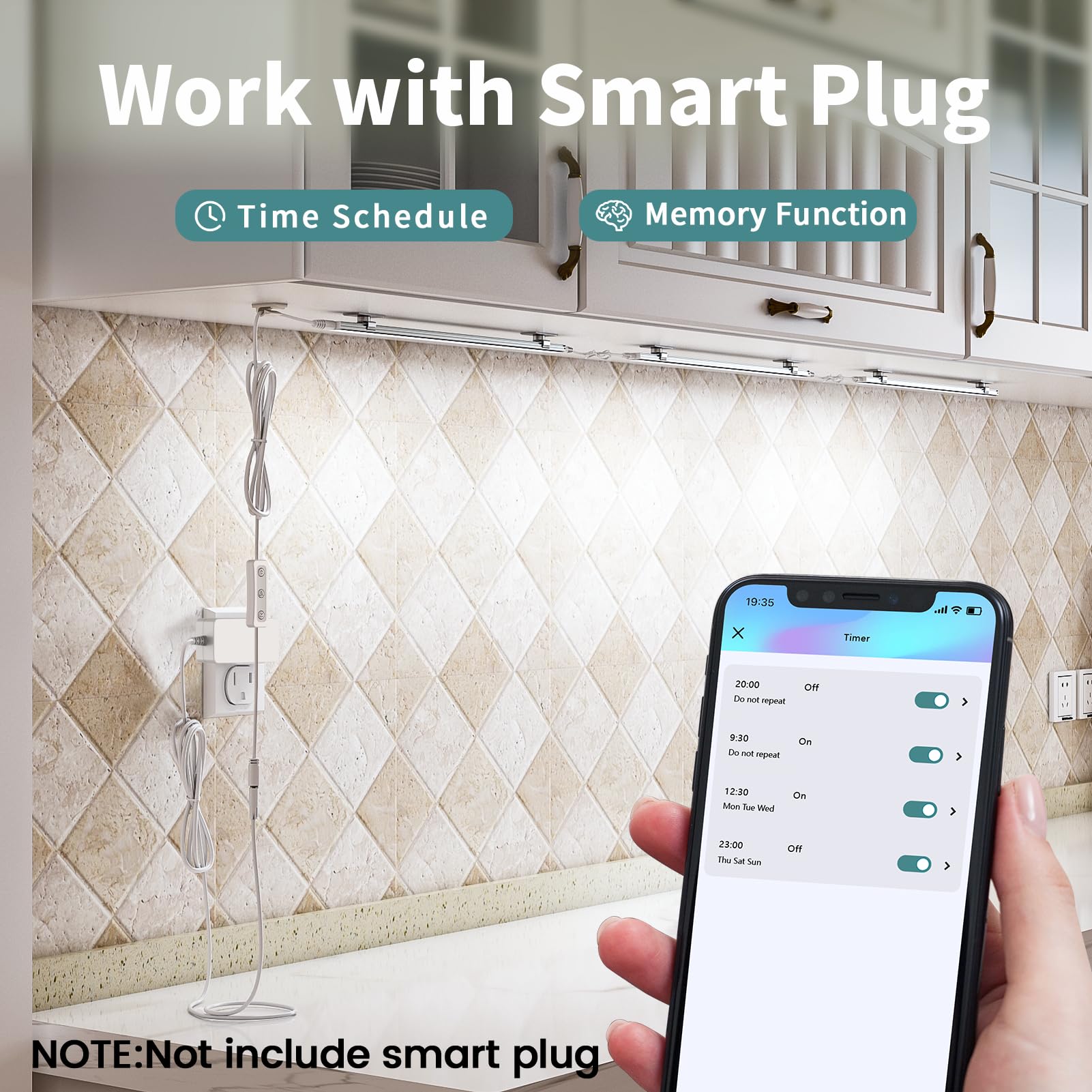 Asoko Dimmable Led Under Cabinet Lighting For Kitchen - 6 Pcs 12 Inches Linkable Led Counter Light Bars, Led Closet Light Daylig