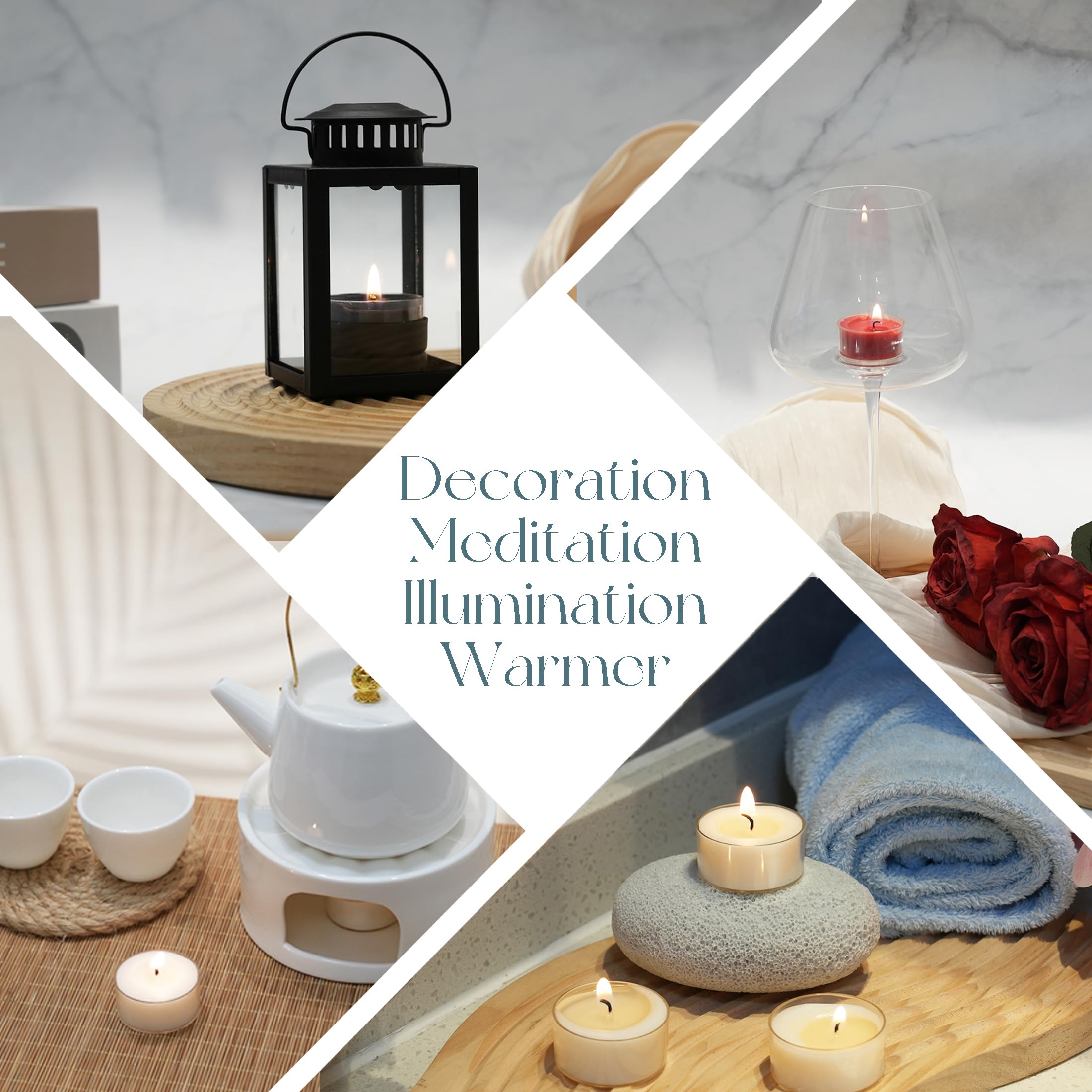 MUUFAZA 12 Unscented Natural Soy Tealight Candles in Clear Cups, 5H Long Clean Burning, Hand-Poured Yellow Mini Tea Candle Set f