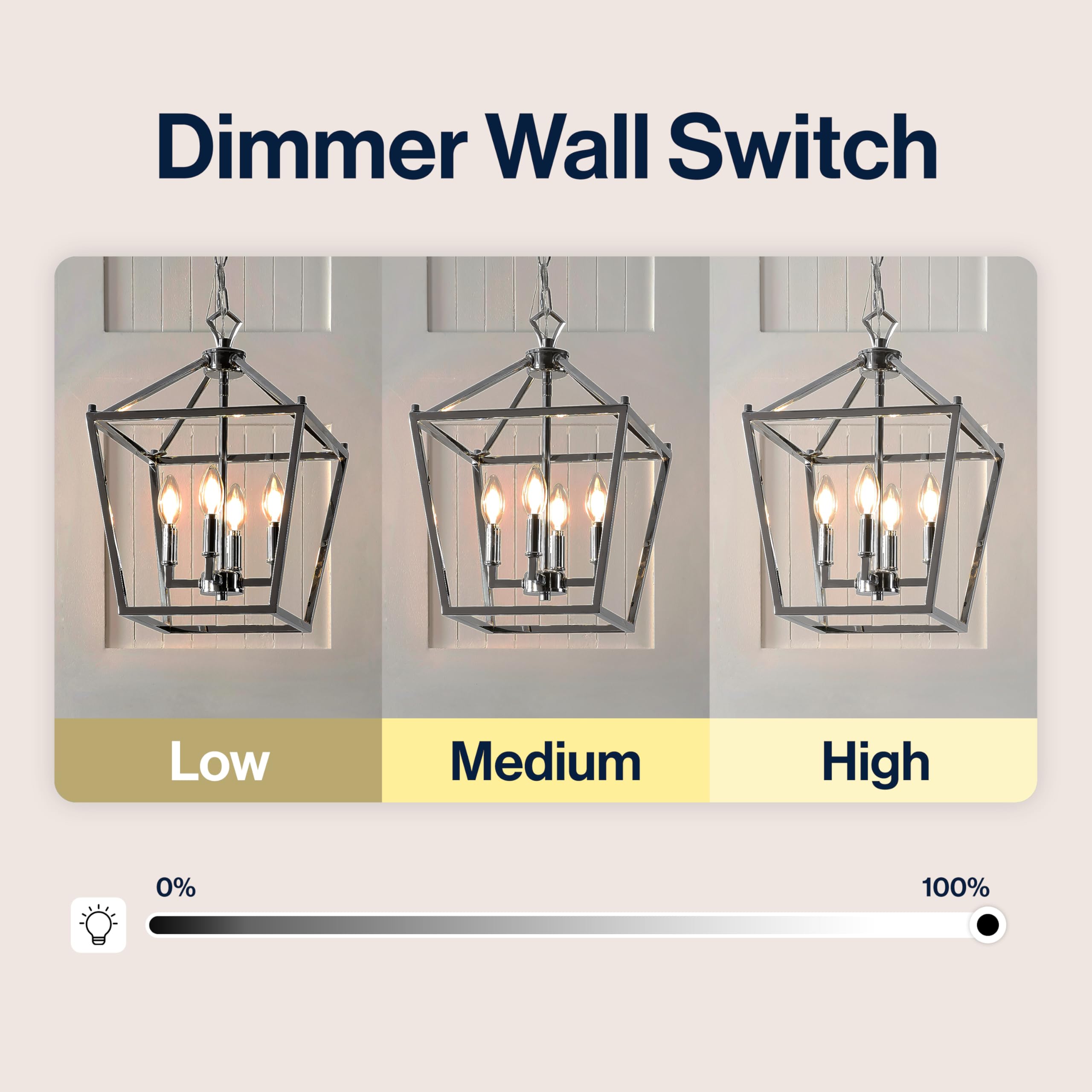 Jonathan Y Pagoda Lantern Pendant Light, Dimmable Metal, 12 Chrome, Model Jyl7436C, Ideal For Dining Room, Living Room, Kitchen, Foyer