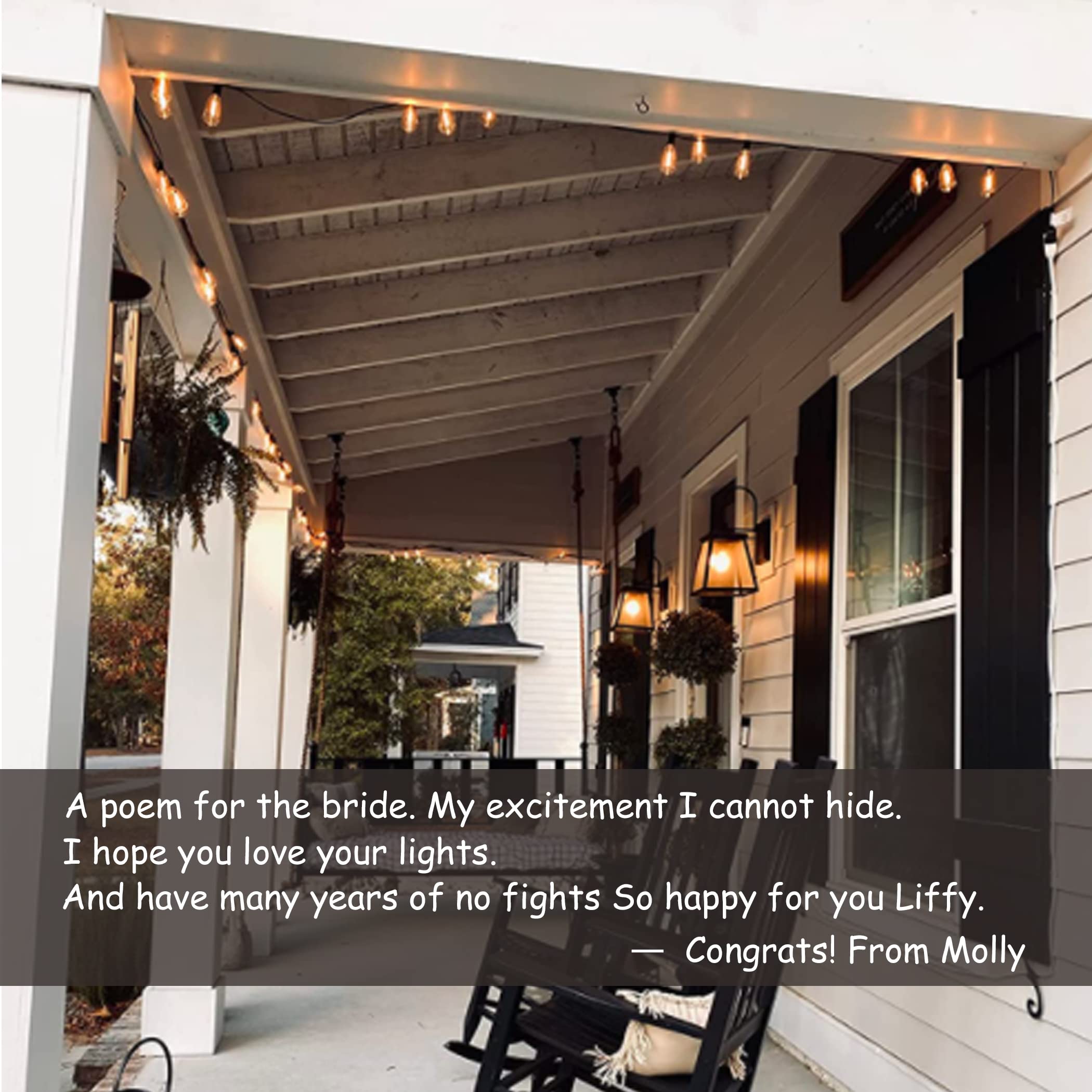 Damaing 200Ft Outdoor Waterproof String Lights, 104 Dimmable Edison Bulbs, White Cable, 2 Pack