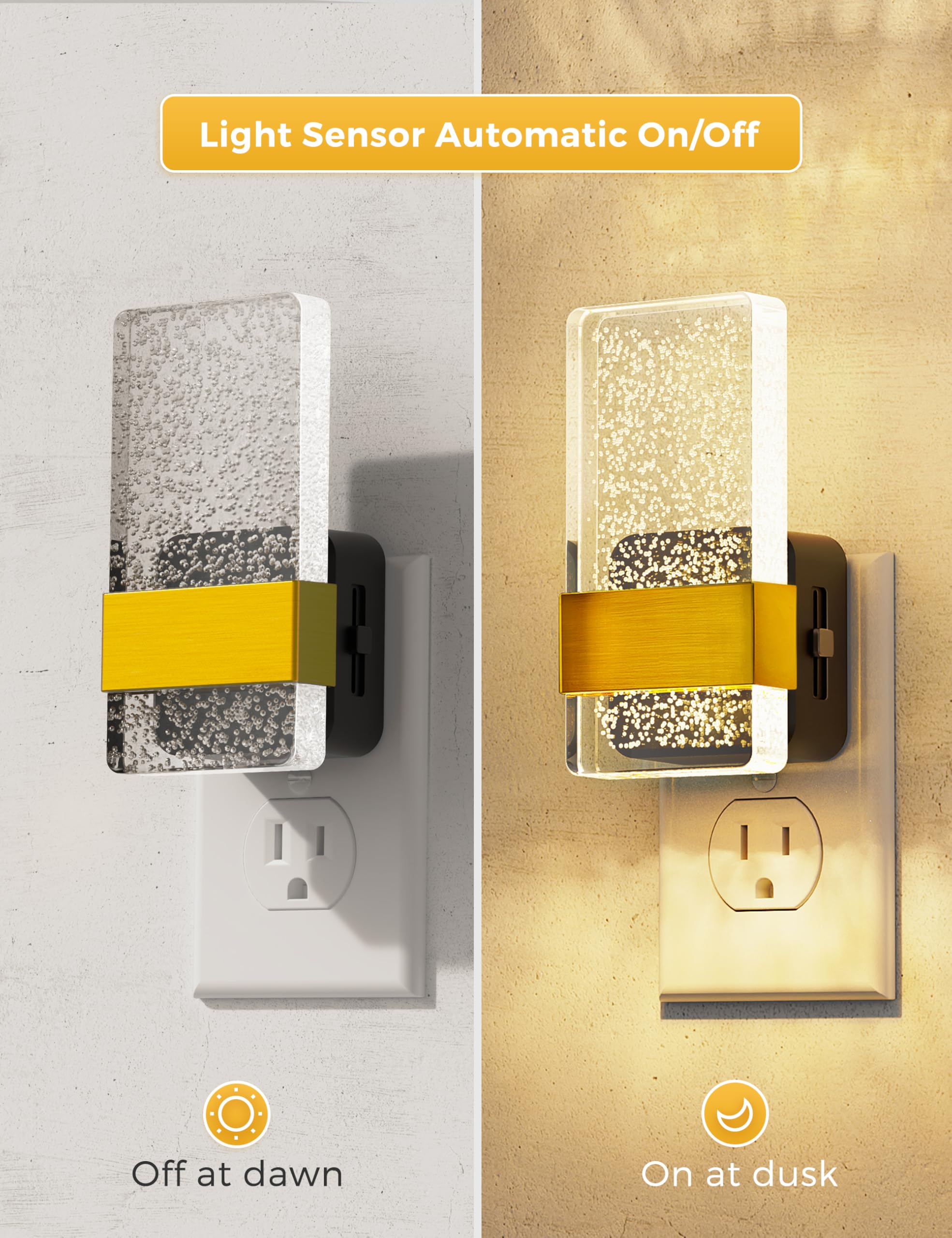 L Lohas Led Night Lights Plug Into Wall [2 Pack], Decorative Night Light With Dusk-To-Dawn Sensor, 0-100Lm Dimmable Nightlights,