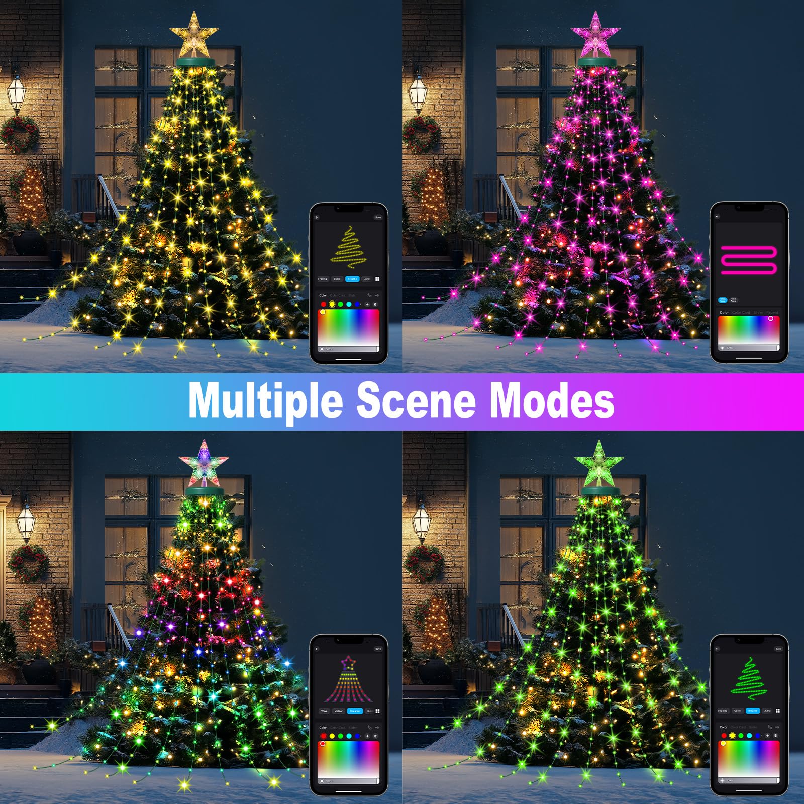 Forlivese Smart Christmas Tree String Lights, 330 LED Multicolor, APP & Remote Control, Waterproof, Model SW-LSL-02-400
