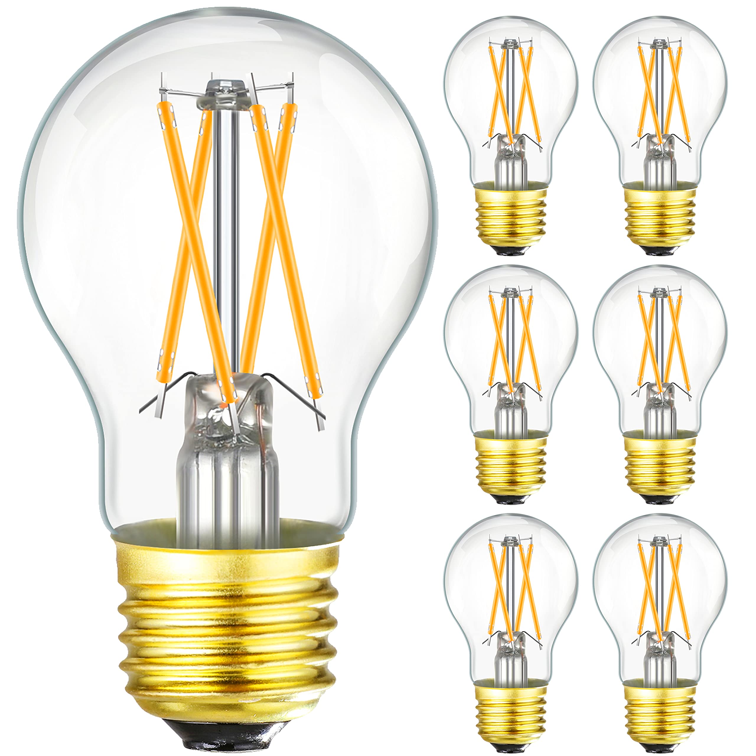 Leools Dimmable E26 Led Bulb 6W Equal 60 Watt Vintage Led Edison Bulb Ac120V 2700K A15 Led Bulb For Ceiling Fan Light Bulbs,Appl