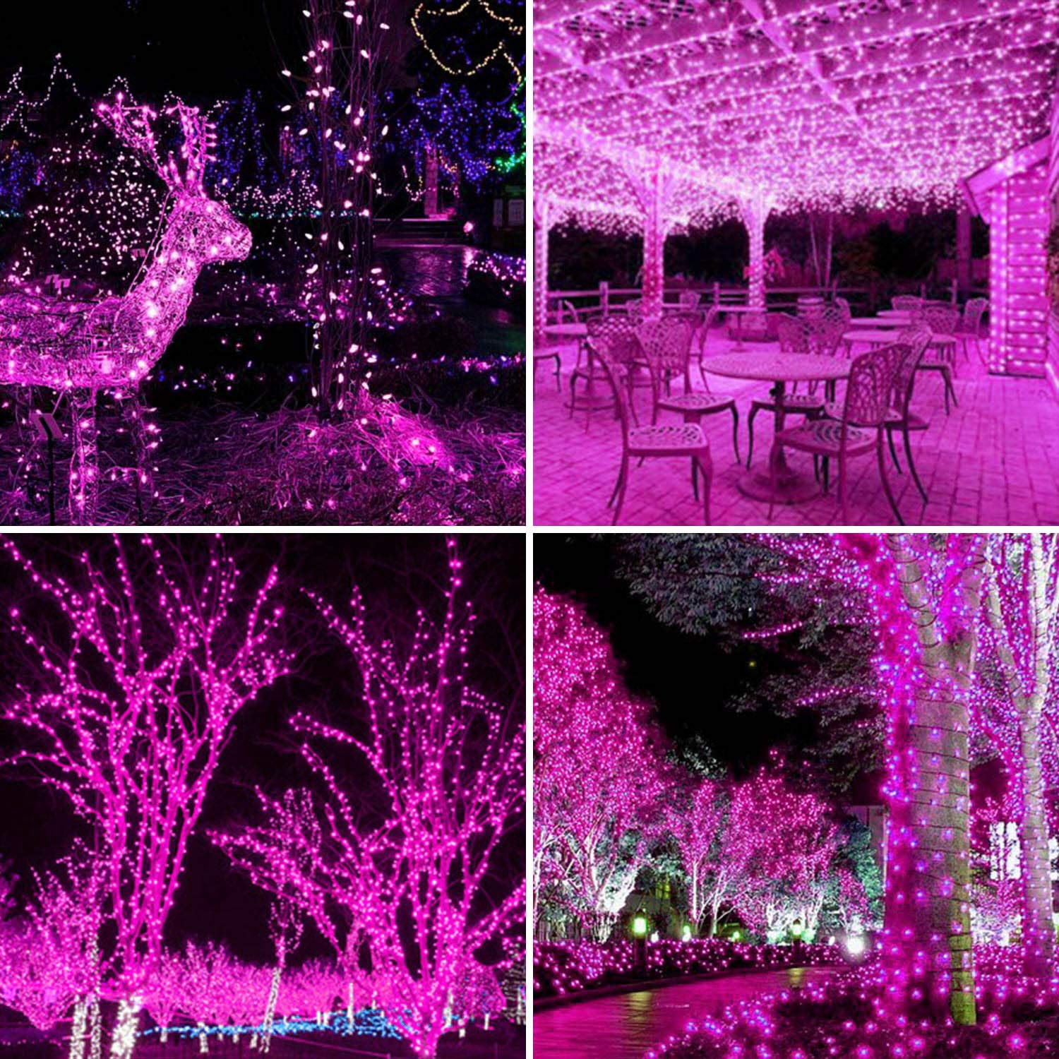 Sprklinlin 2 Pack 100 Led Solar Powered String Lights, Outdoor Waterproof Copper Wire 8 Modes Fairy Lights For Valentines Day De