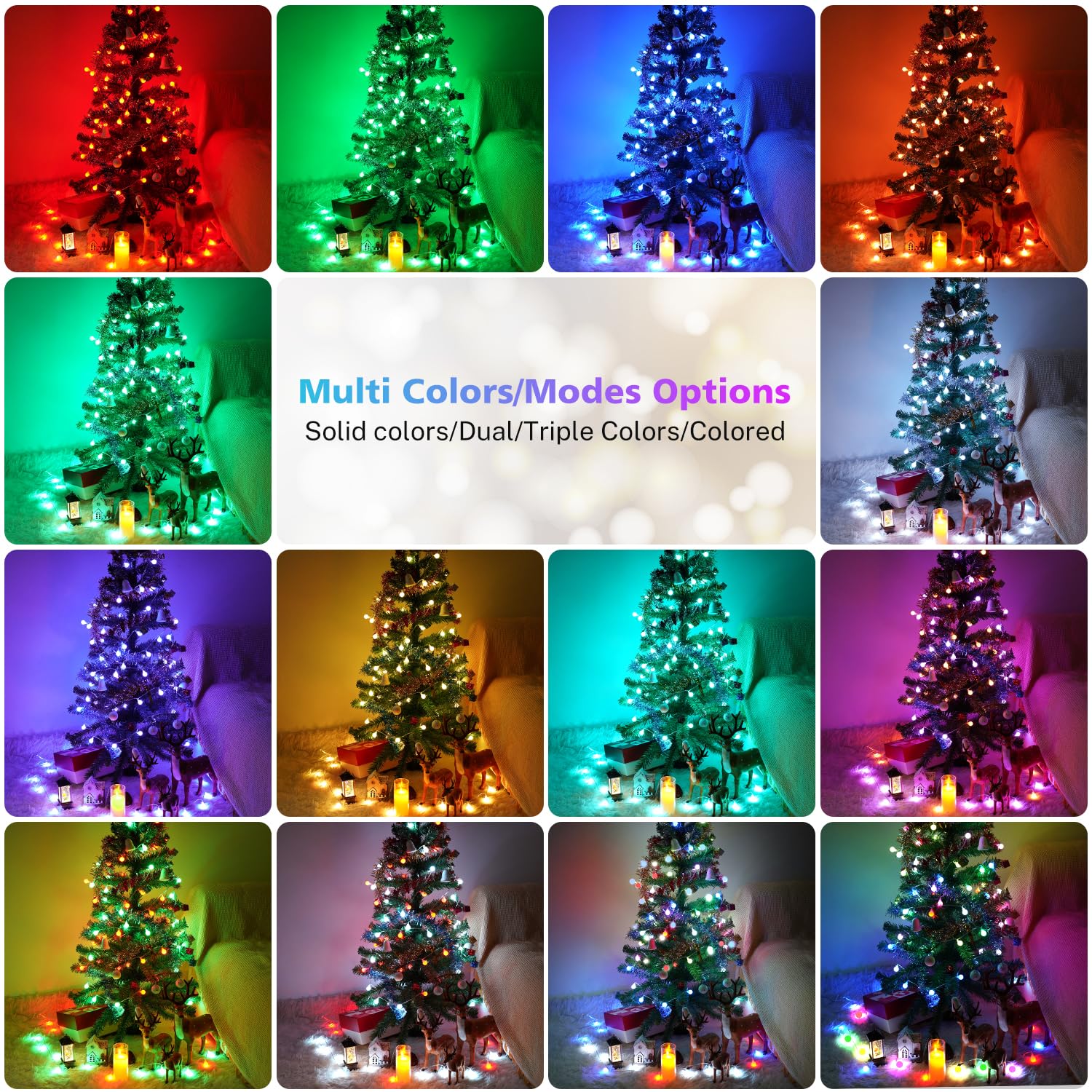 OMIKA Color Changing Globe String Lights, 66FT, 120 LEDs, Waterproof, Plug-in, 128 Modes, Remote Controlled, for Outdoor/Indoor Decor