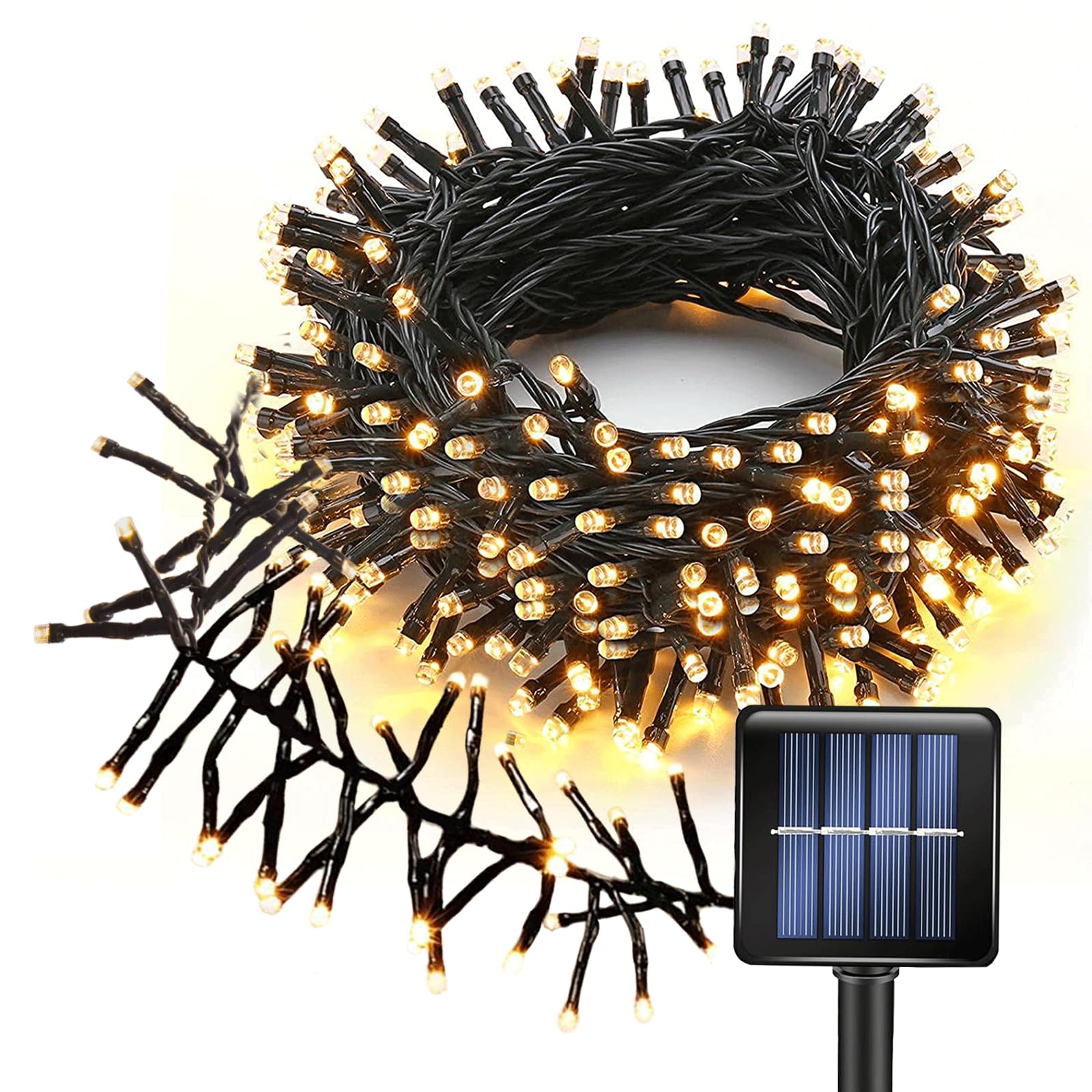 L LAMPOP Solar Firecracker String Lights Outdoor Waterproof 120 LED Dense Spacing 8 Modes for Garden Christmas Party Patio Weddi