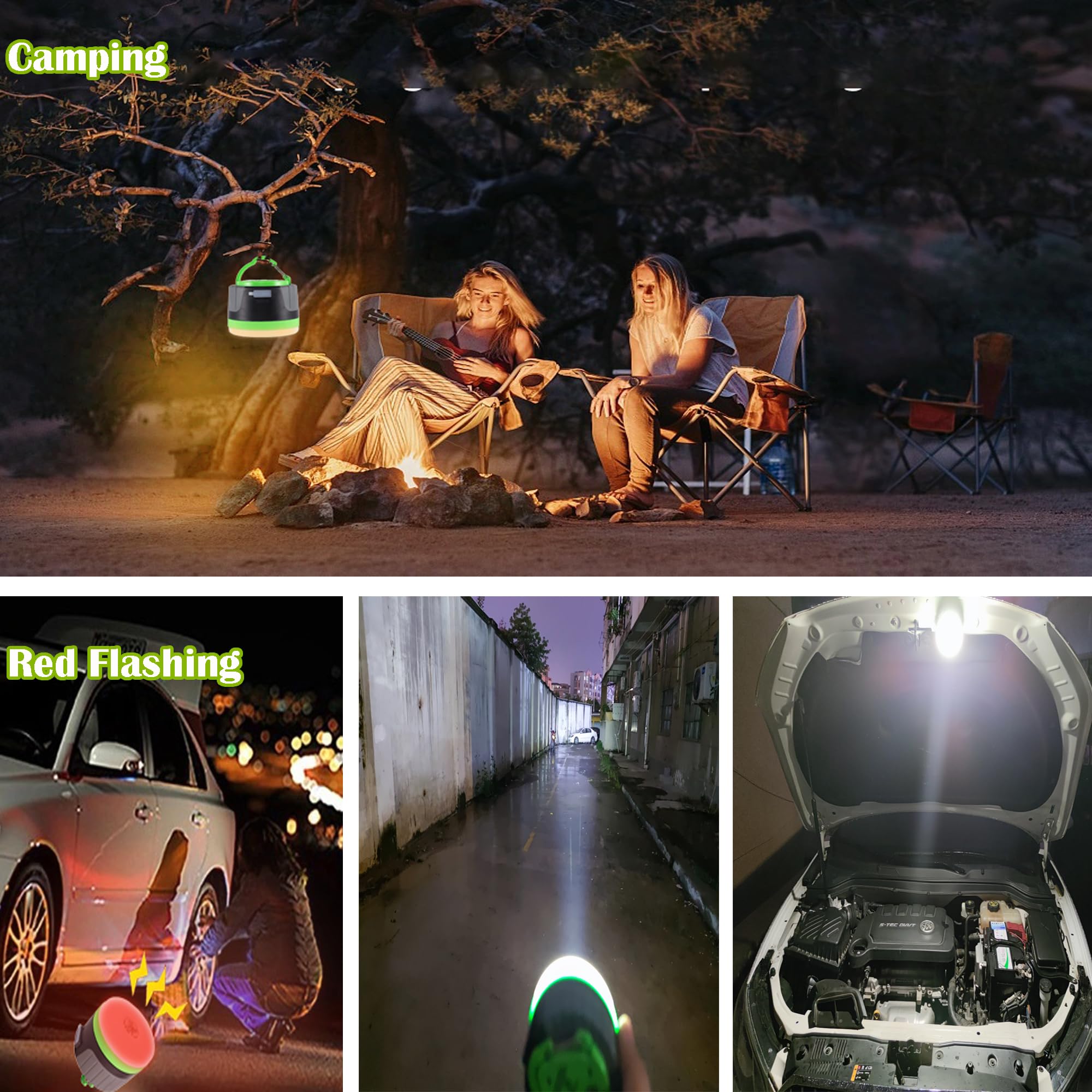 LIT-PaTH LED Camping Lantern, Rechargeable Light with Magnet Base, 4400 mAh, Survival Kit for Emergency, Hurricane, Outage, Larg