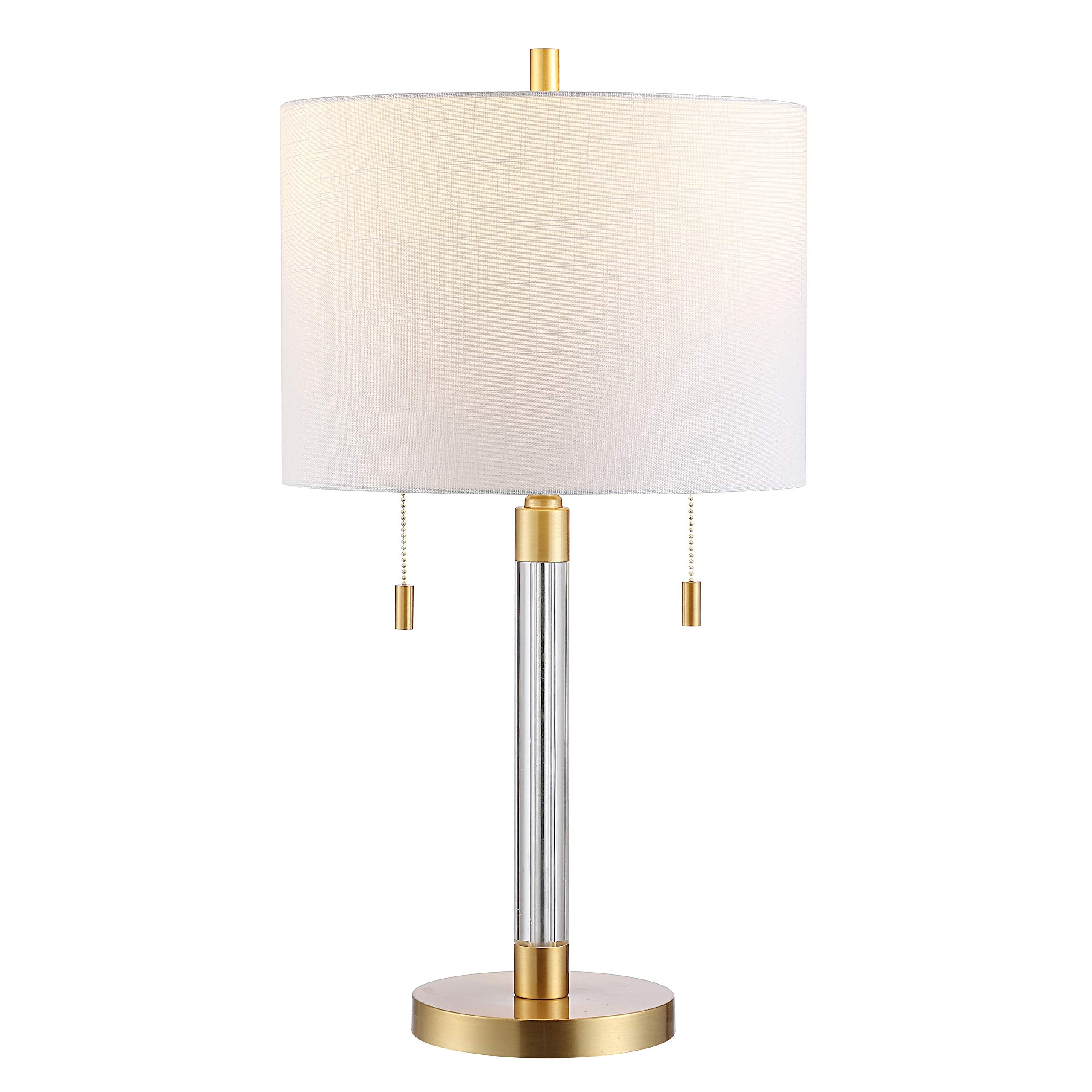 SAFAVIEH Lighting Collection Bixby Modern Contemporary Brass Metal Pull-Chain 27-inch Bedroom Living Room Home Office Desk Nightstand Table Lamp (LED Bulb Included)