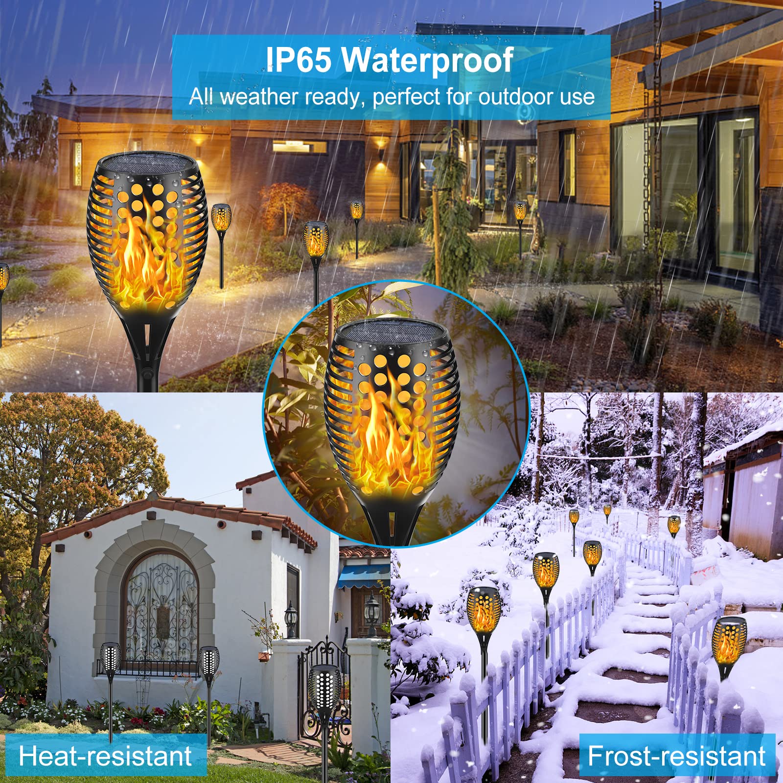 Aityvert Solar Lights - 43'' Flickering Flames Torch Lights For Outdoor, Waterproof, Landscape Decoration, Dusk To Dawn Auto On/