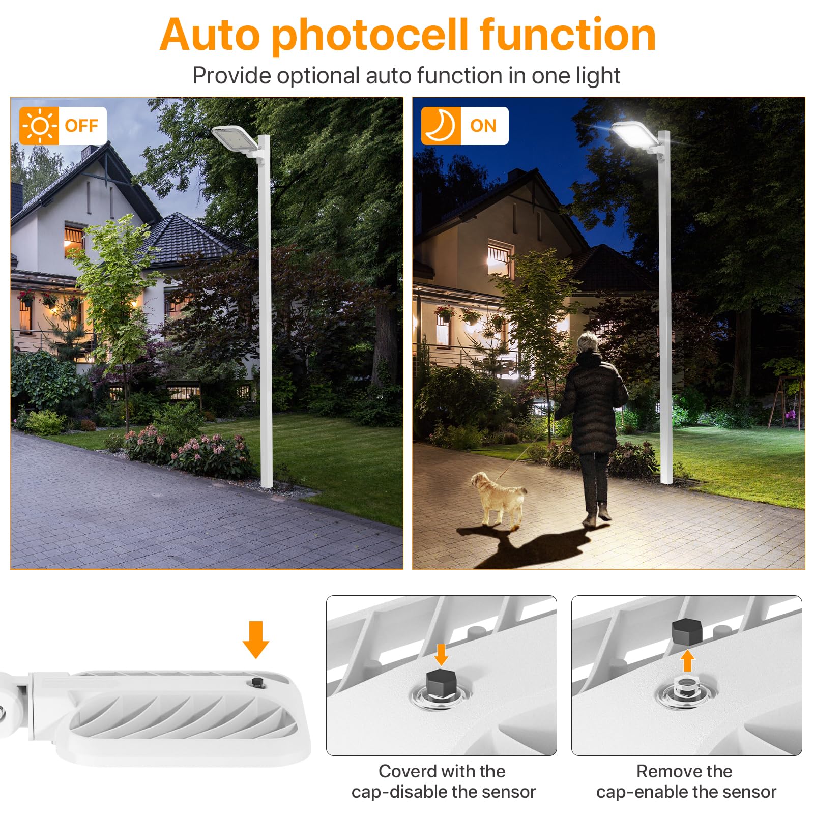 Demilare 150W Led Parking Lot Light, 22500Lm Outdoor Light With Dusk To Dawn Photocell, Adjustable Arm Mount 5000K Ip65 100-277V