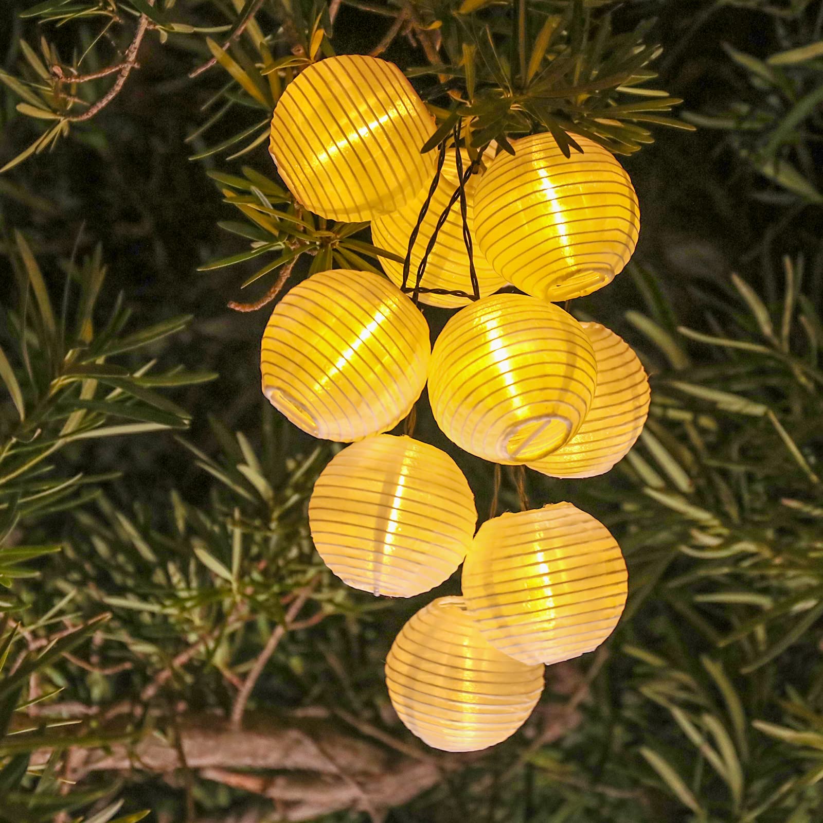Vigdur Solar Lantern String Lights - Waterproof Outdoor Patio Lights, 6.6FT, White, Model 4219740