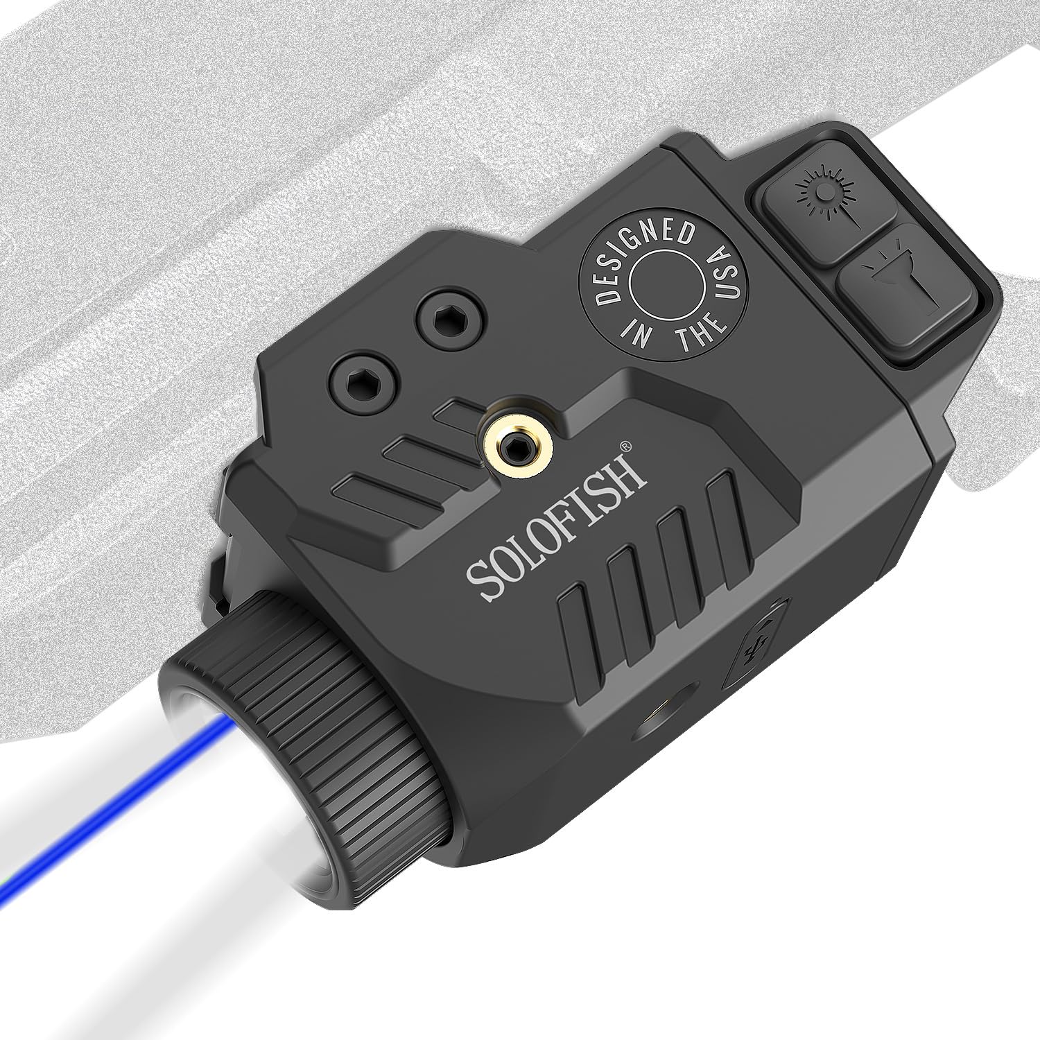 Solofish 800lm Adjustable Handheld Toy Light Laser Combo Fits for Full Rail  Shockproof Blue Laser Sight and Launcher Light with Strobe Function  Rechargeable (Laser Output is 
