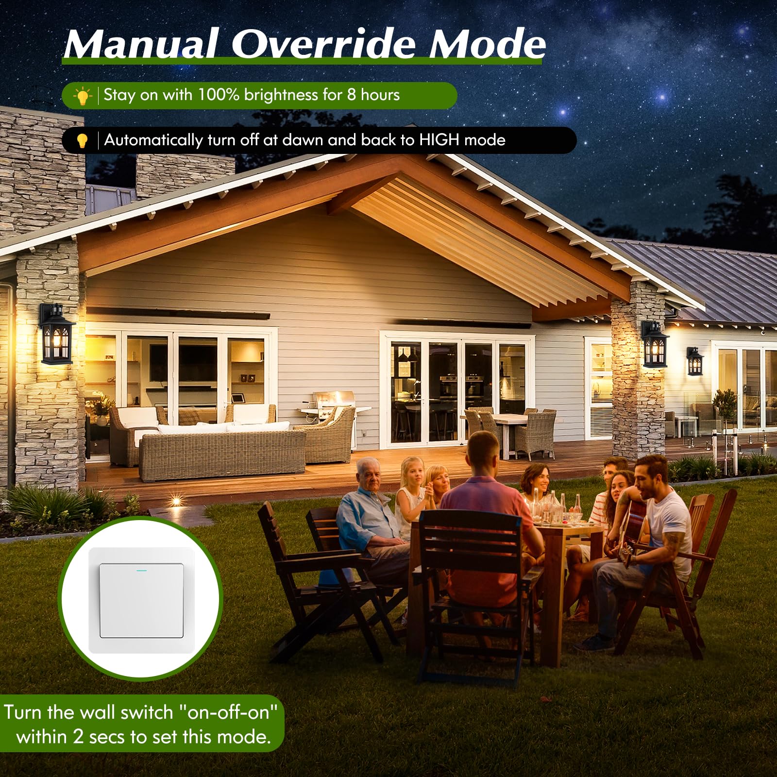 Motion Sensor Outdoor Light Fixture, Dusk To Dawn Porch Light Outdoor Wall Sconce Lantern, Aluminum Exterior Lighting Fixture Wa