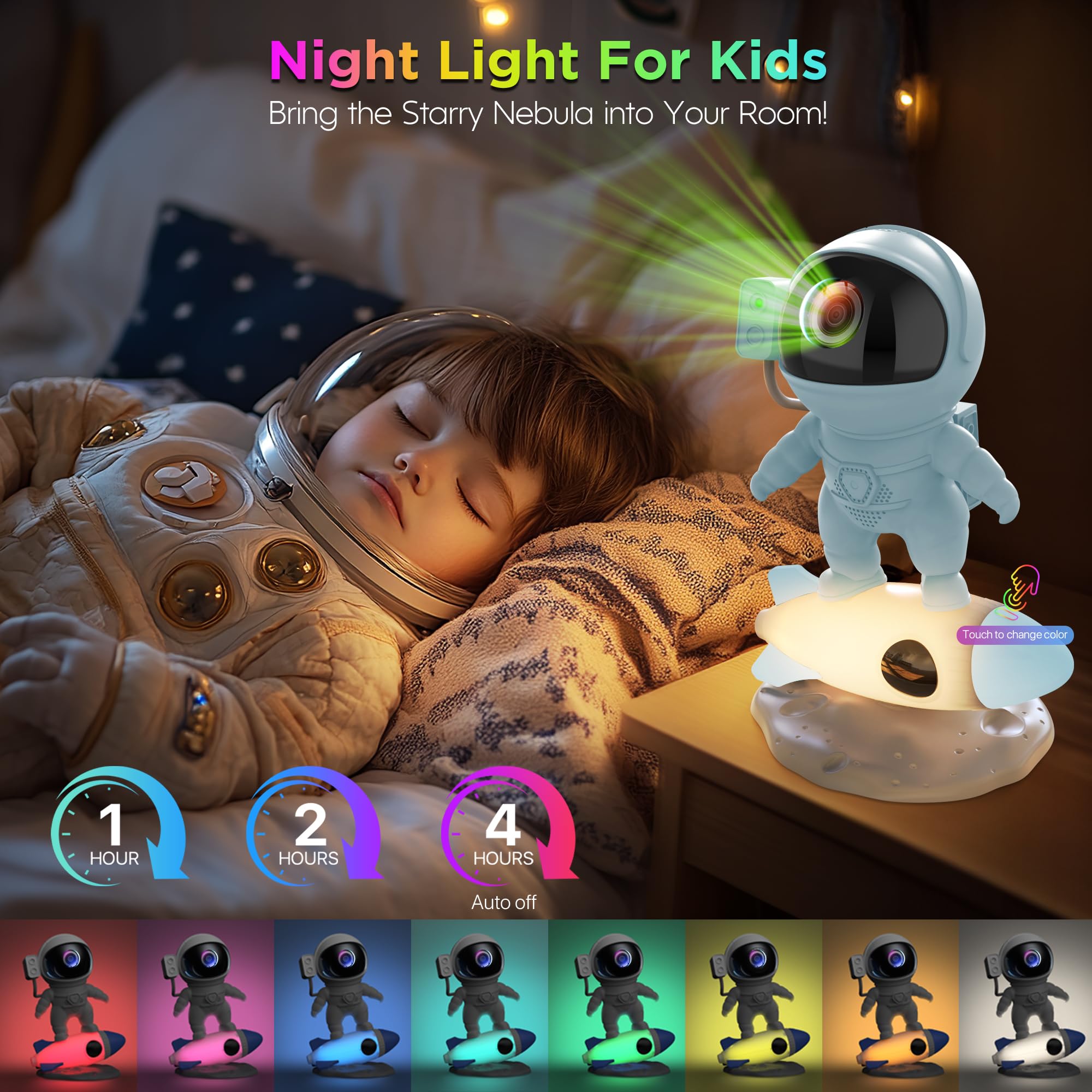 Astronaut Galaxy Projector For Bedroom, Star Projector Galaxy Light With App & Remote Control, White Noises, Bluetooth Speaker,