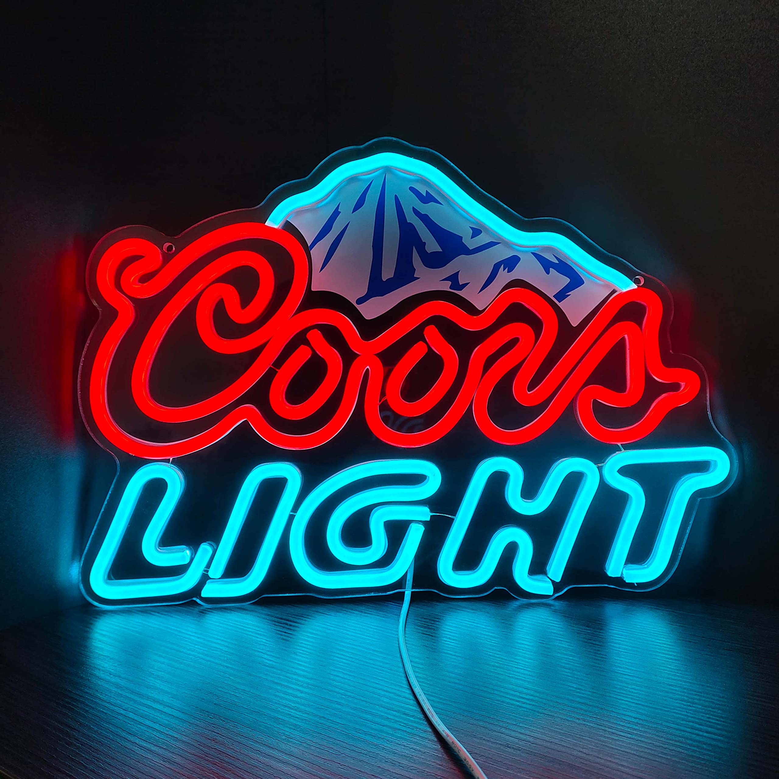 Beer Neon Sign Led Neon Beer Bar Signs For Man Cave Decor Beer Logo Sign With Mountain Pattern Printing Chill Mountain Home Bar