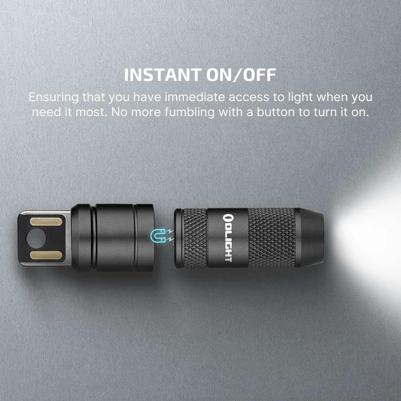 OLIGHT IMINI 2 EDC Keychain Flashlight 50 Lumens, 2 Pack, Black, Aluminum, Rechargeable