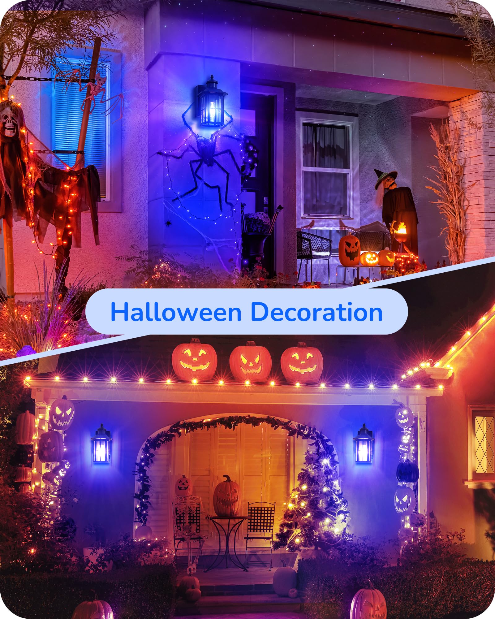 Edishine Dimmable Blue Led Light Bulb, 8W A19, Ul Listed, 4-Pack For Christmas & Party