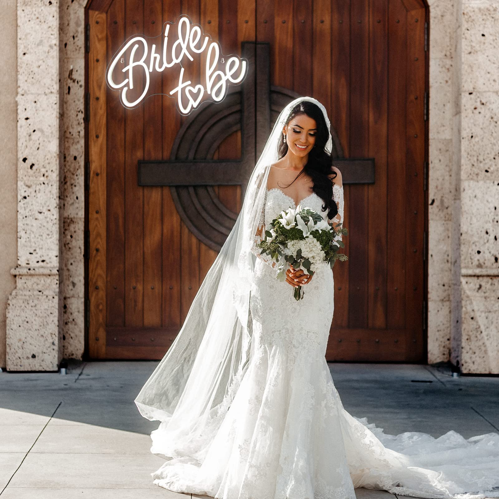 Bride To Be Neon Sign  White Led Neon Light Signs Usb Wedding Light Signs For Bridal Shower Bachelorette Engagement Party Backdrop With 15 Pcs Balloon