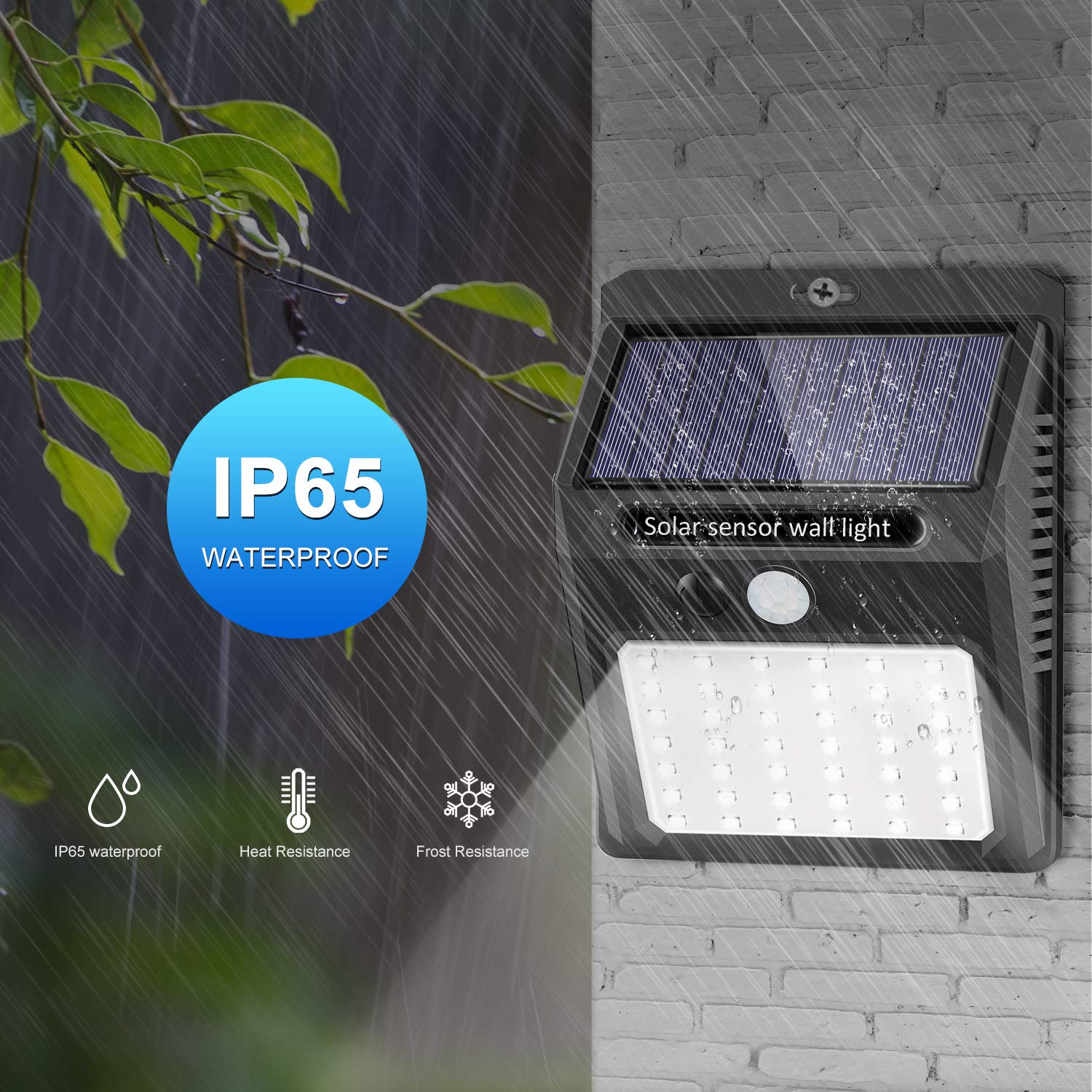 SEZAC Solar Motion Sensor Lights - 6 Pack Waterproof Outdoor Security Lights for Garden, Patio, Garage - 3 Modes, ABS Material