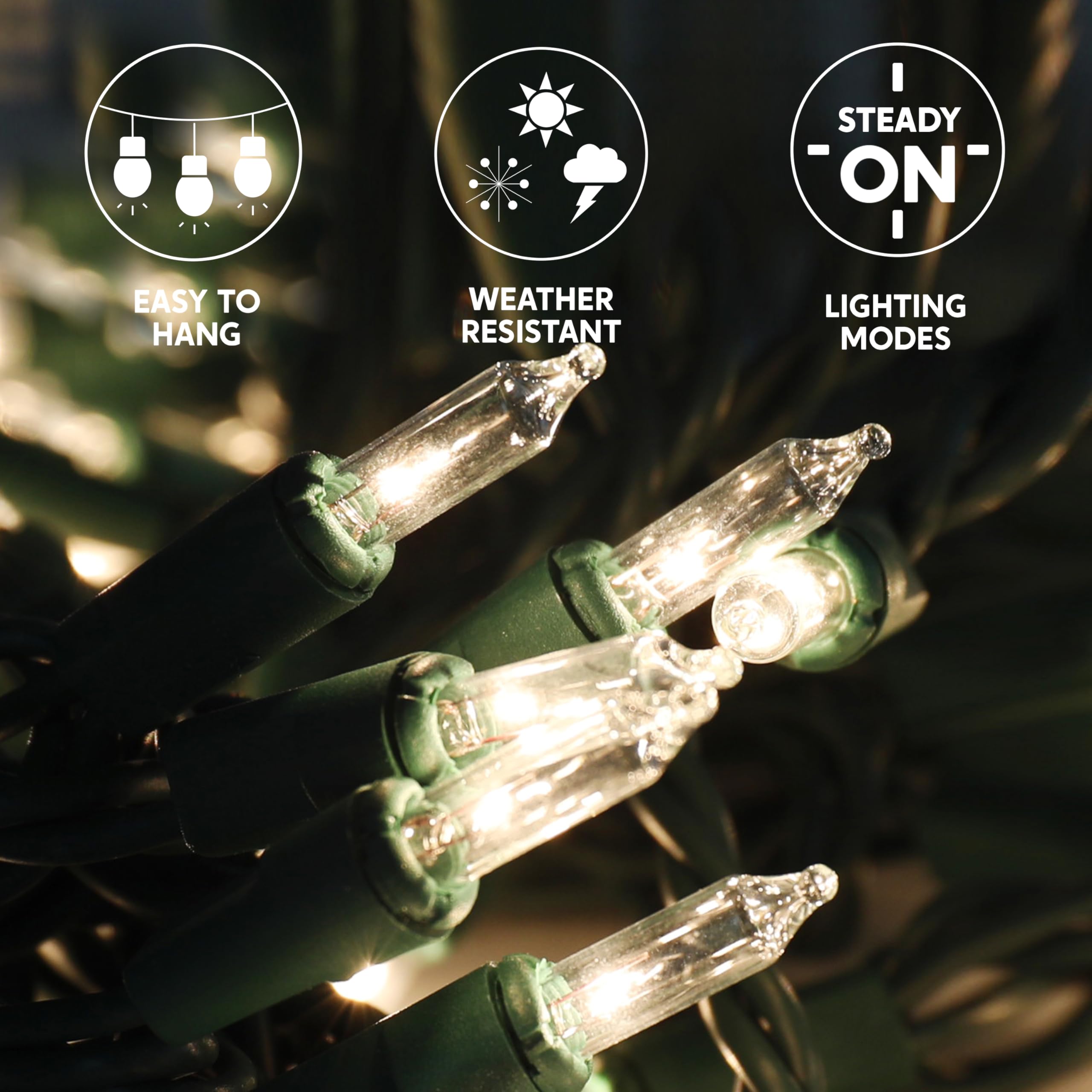 Joiedomi Clear Christmas String Lights Indoor,300(3X100) Mini Warm White Fairy Light,64.5Ft Lighting Decor For Patio Dorm Classroom Bedroom Holiday Wedding Party Garland Birthday Festival,Green Wire