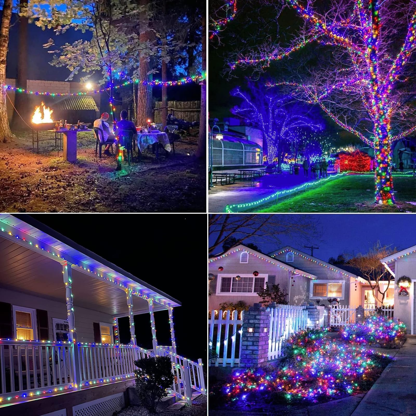 Yeguo 33Ft Solar Christmas Lights, 100 Led Waterproof Multicolor Fairy Lights, 8 Modes