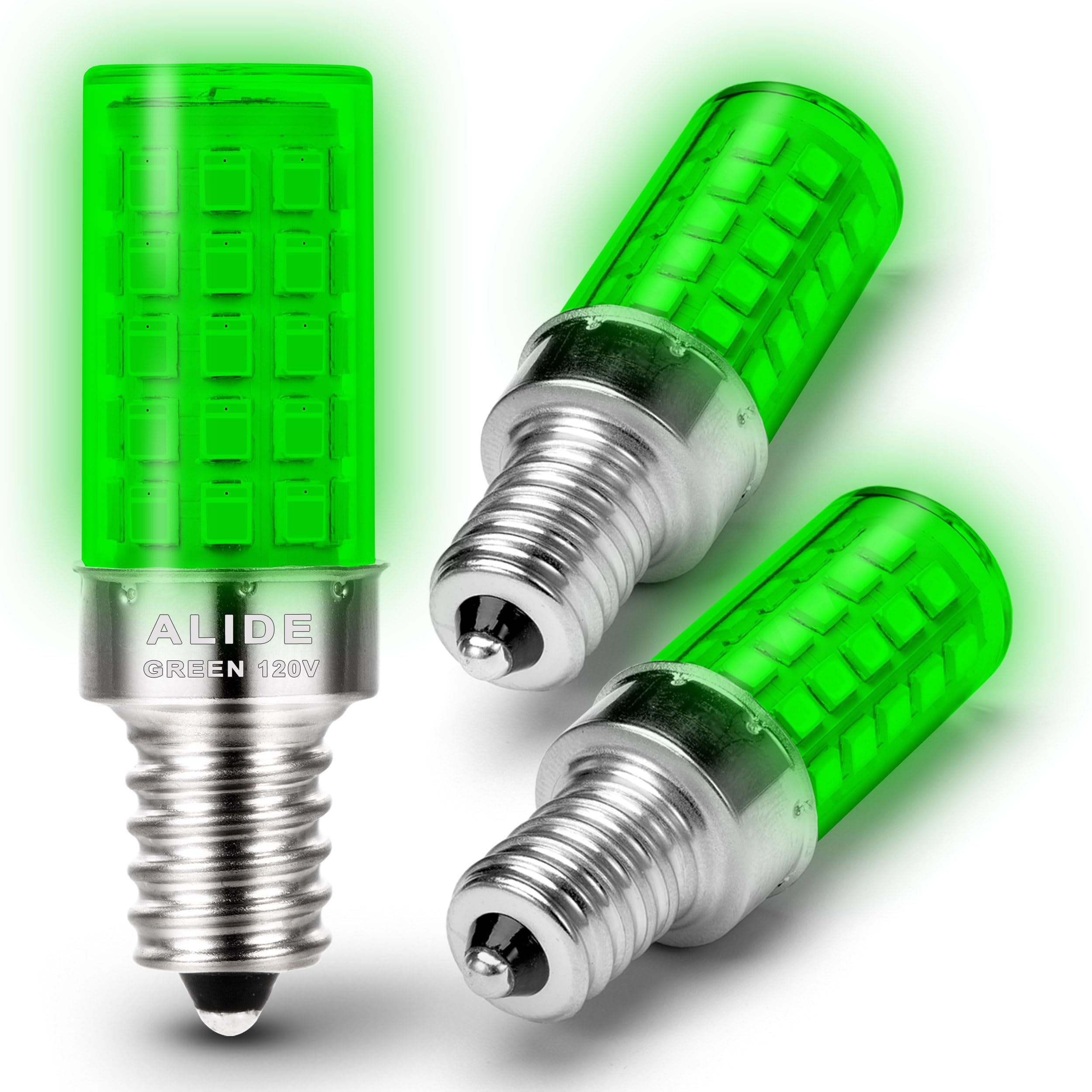 Alide E12 Led Candle Green Light Bulb,4W, 40Watt Equivalent E12 Small Base C7 T6 Green Led Bulb For Christmas Holiday Festival P